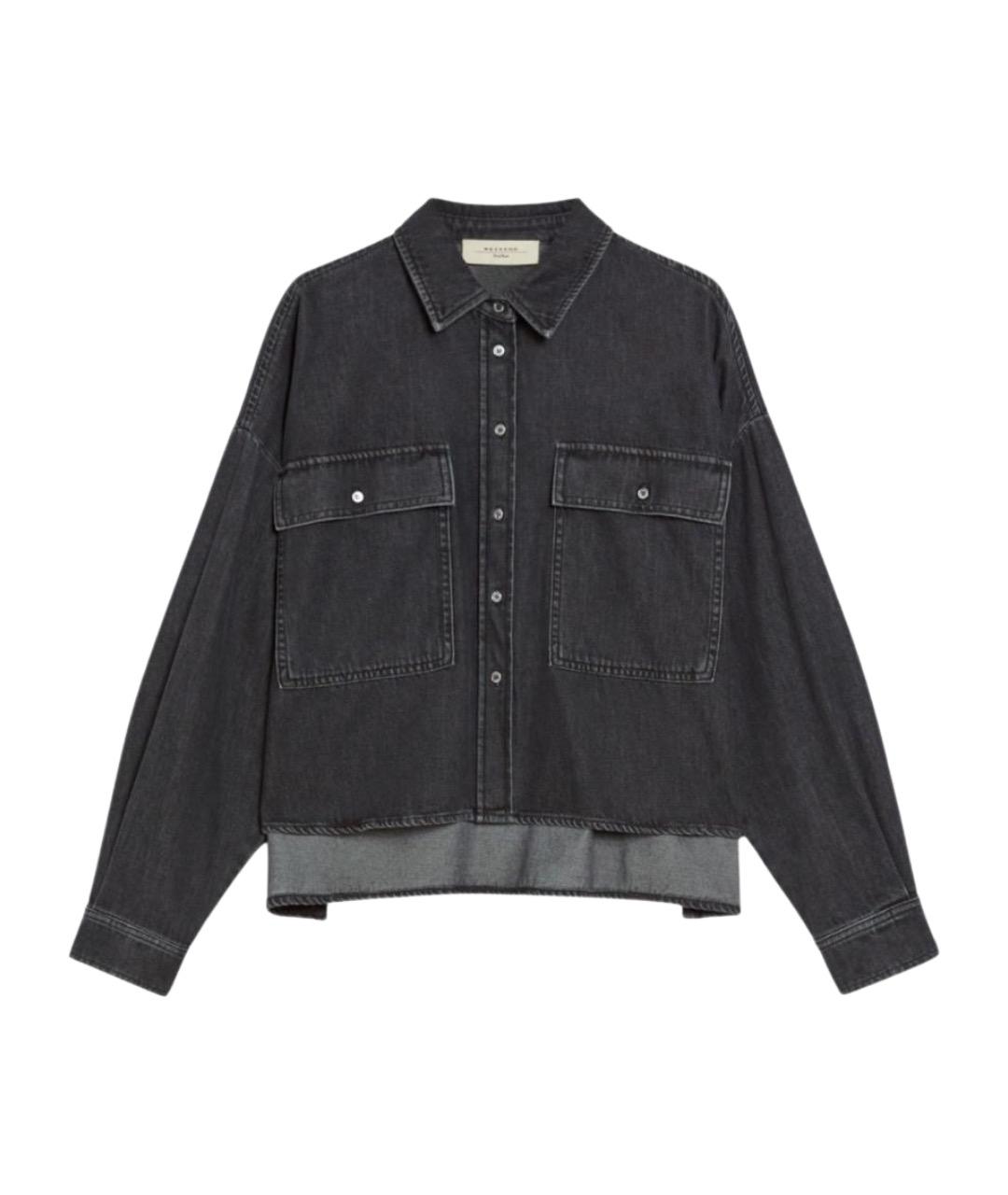 WEEKEND MAX MARA Черная хлопковая рубашка, фото 1