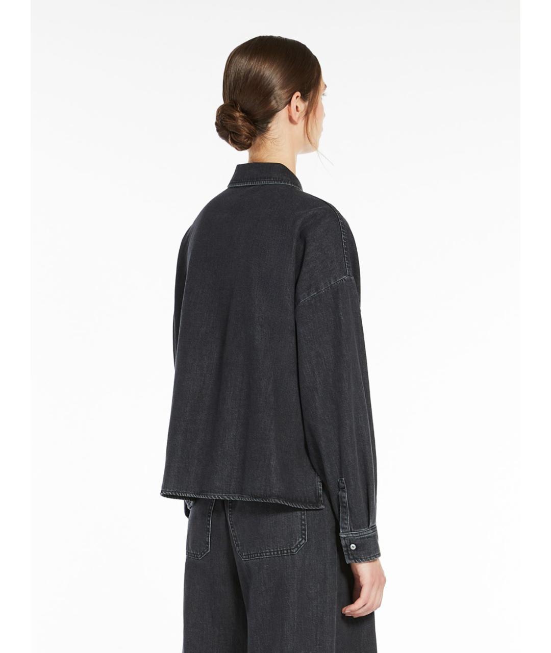 WEEKEND MAX MARA Черная хлопковая рубашка, фото 4