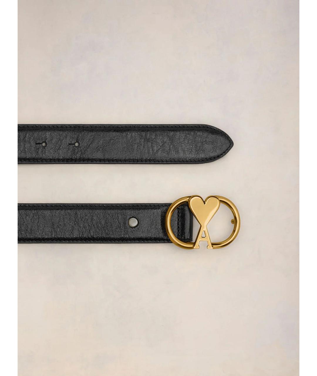 Ami Paris Черный кожаный ремень, фото 2