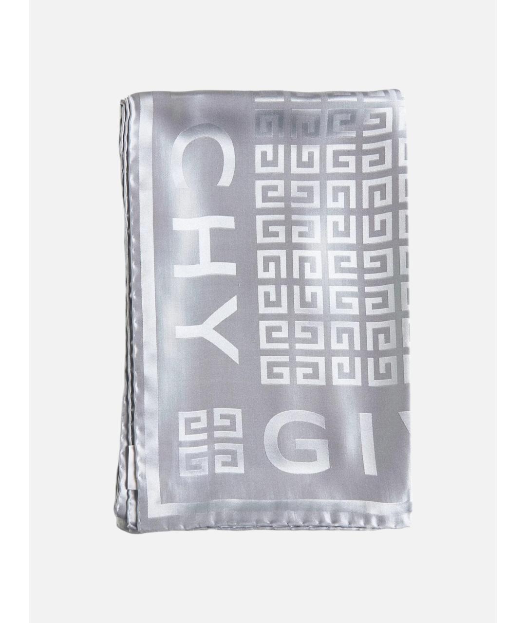 GIVENCHY Серый шелковый шарф, фото 2