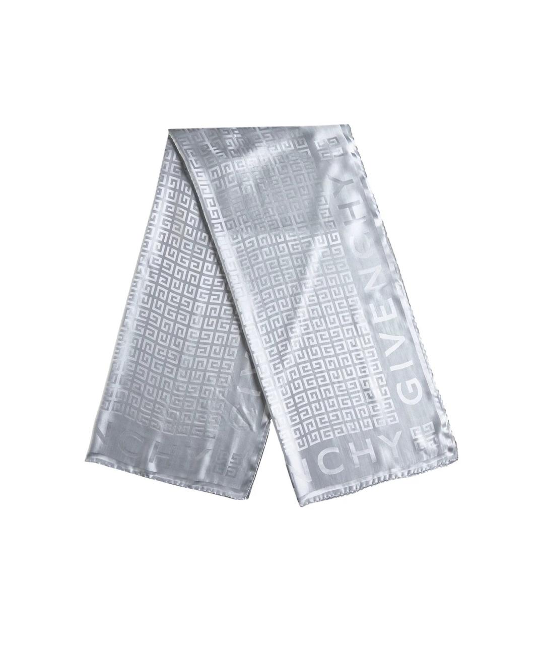 GIVENCHY Серый шелковый шарф, фото 1