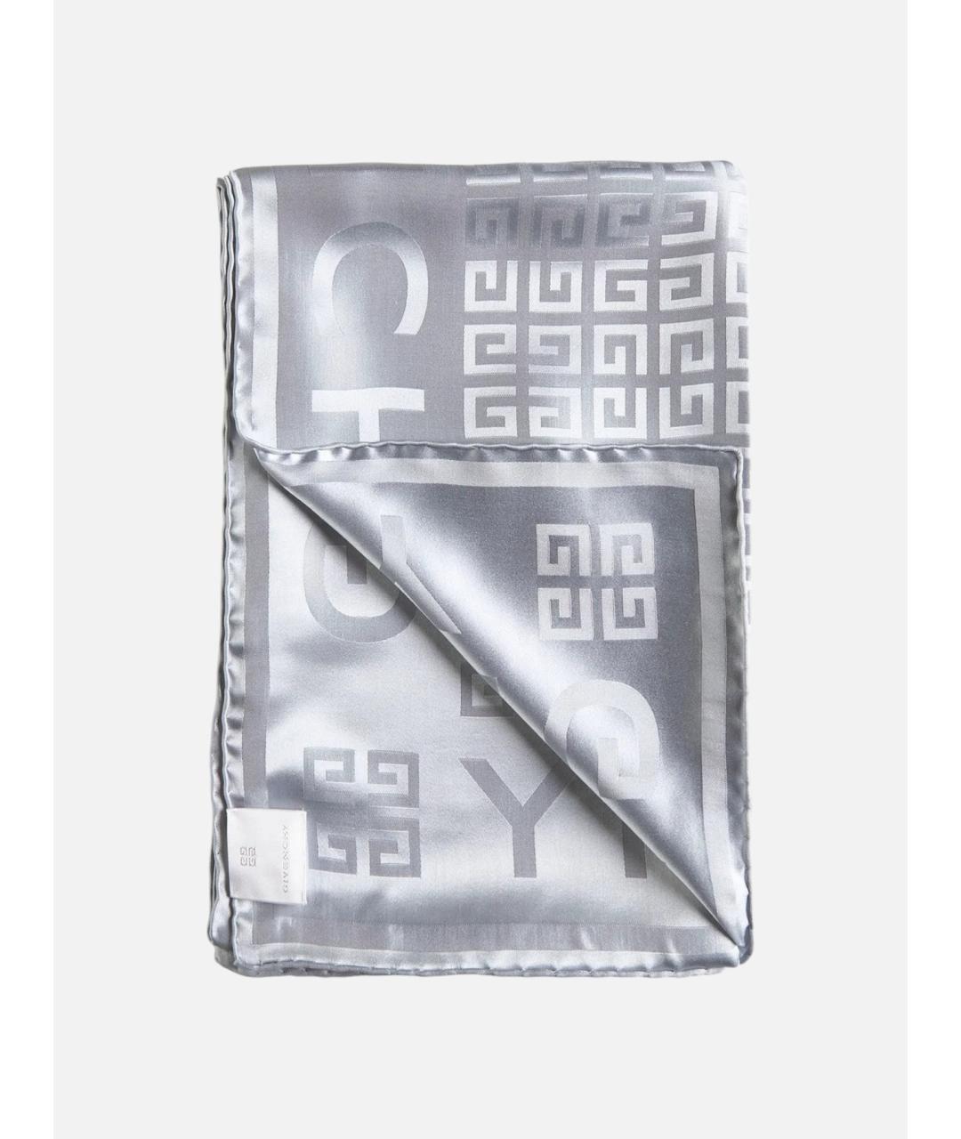 GIVENCHY Серый шелковый шарф, фото 3