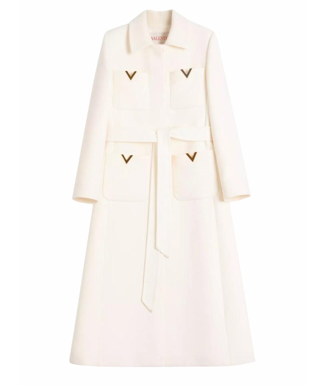 VALENTINO Белое шерстяное пальто, фото 1