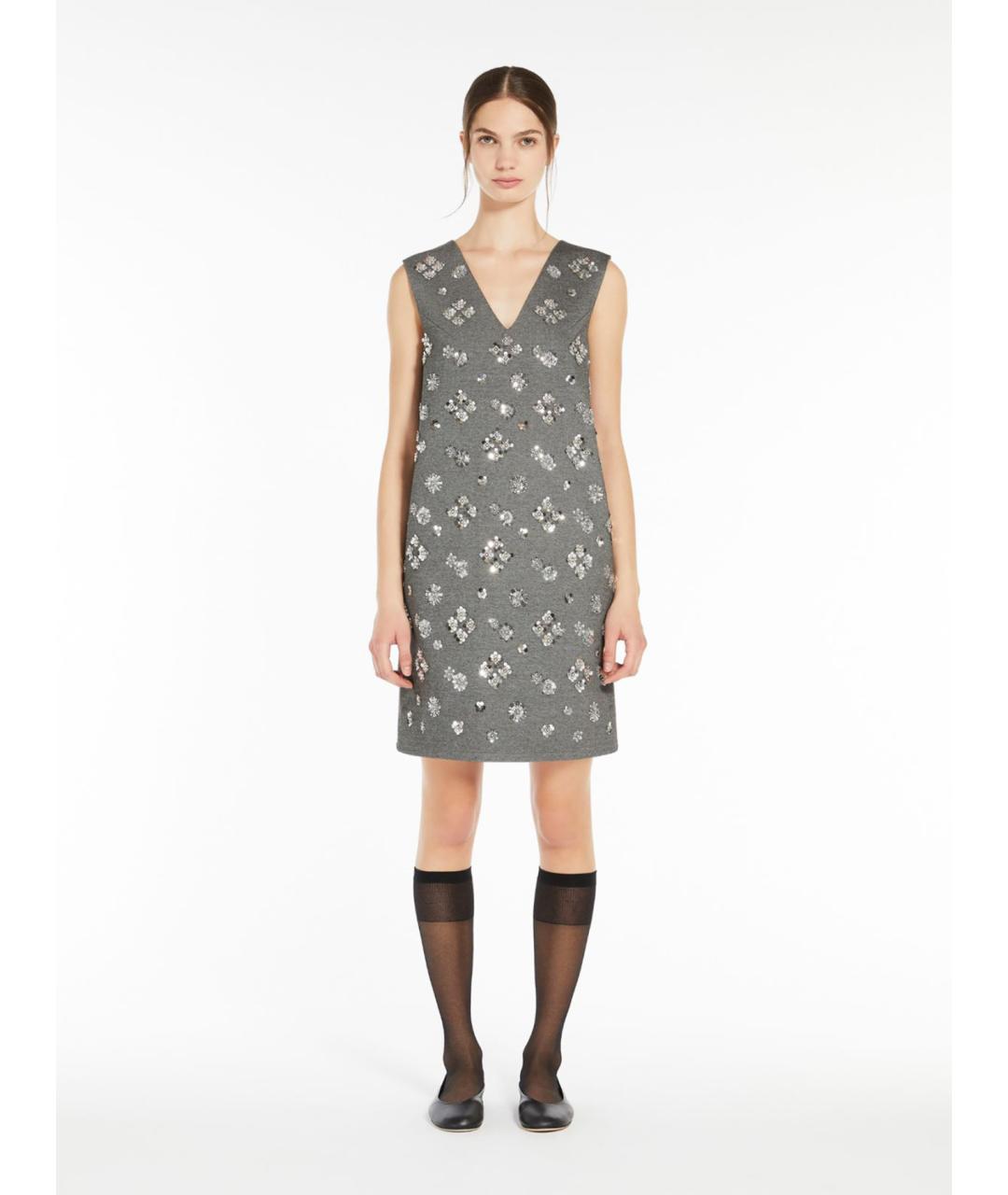 WEEKEND MAX MARA Серое вискозное повседневное платье, фото 2