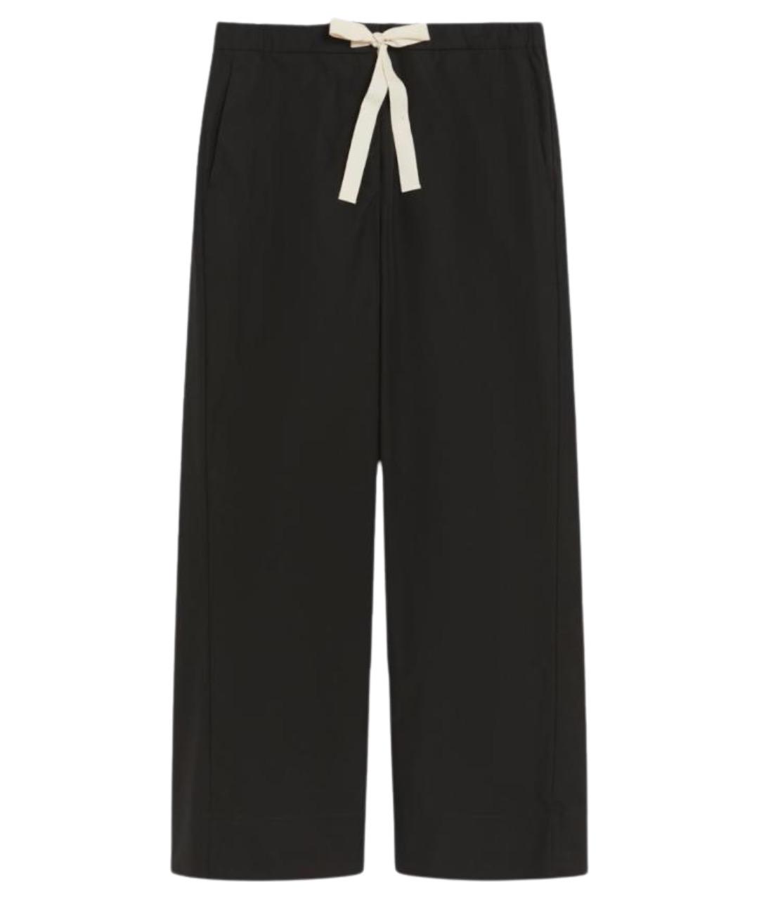 'S MAX MARA Черные хлопковые прямые брюки, фото 1