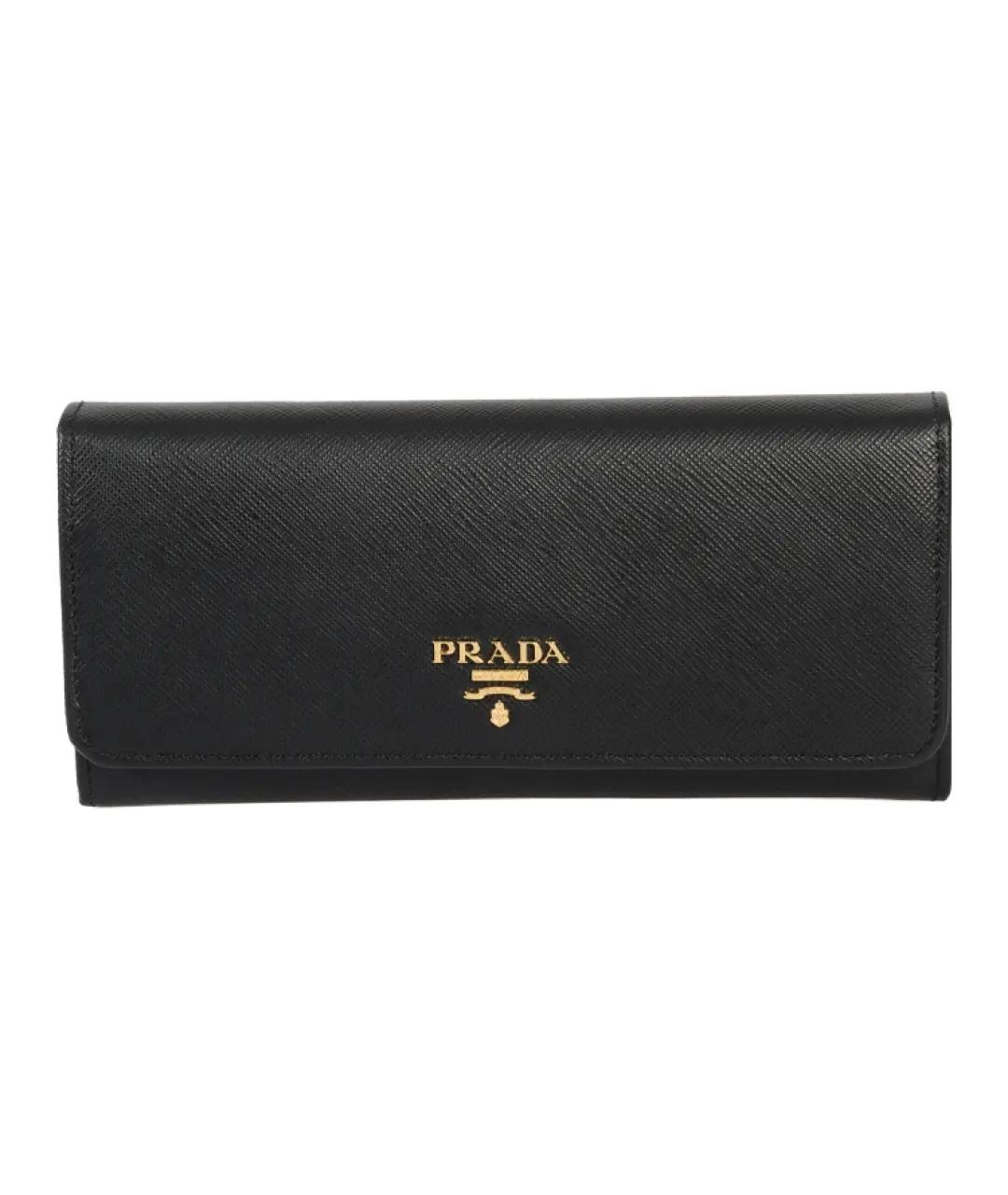 PRADA Черный кожаный кошелек, фото 4