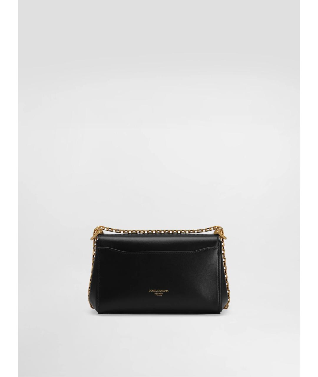 DOLCE&GABBANA Черная кожаная сумка через плечо, фото 3