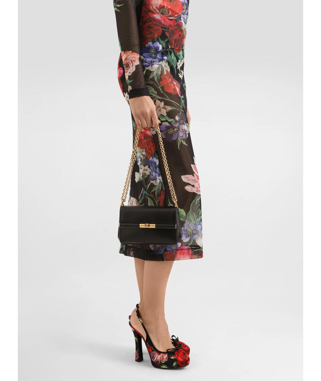 DOLCE&GABBANA Черная кожаная сумка через плечо, фото 2