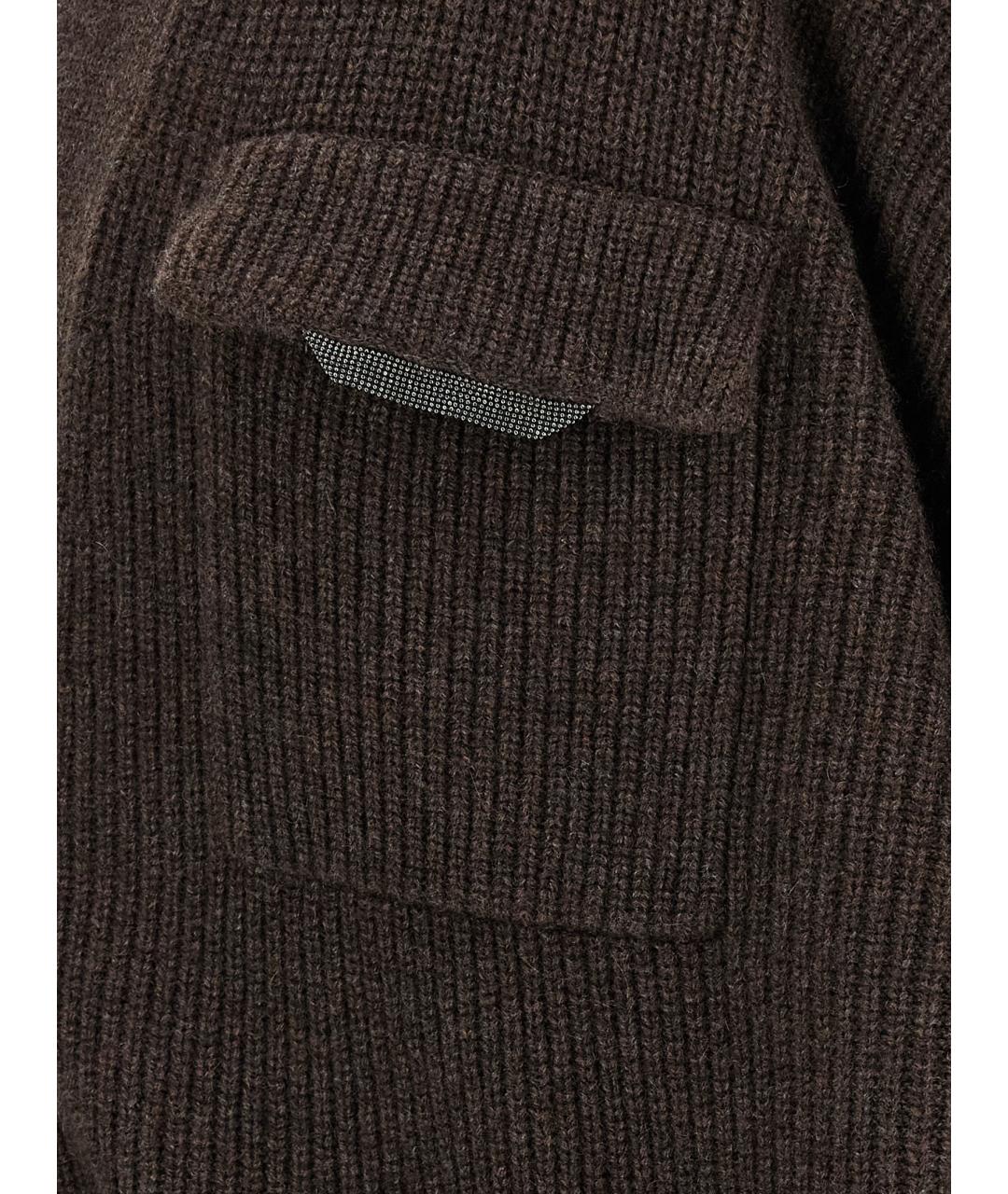 BRUNELLO CUCINELLI Коричневый кашемировый кардиган, фото 4