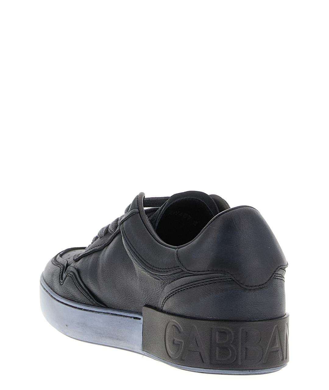 DOLCE&GABBANA Черные кожаные низкие кроссовки / кеды, фото 4