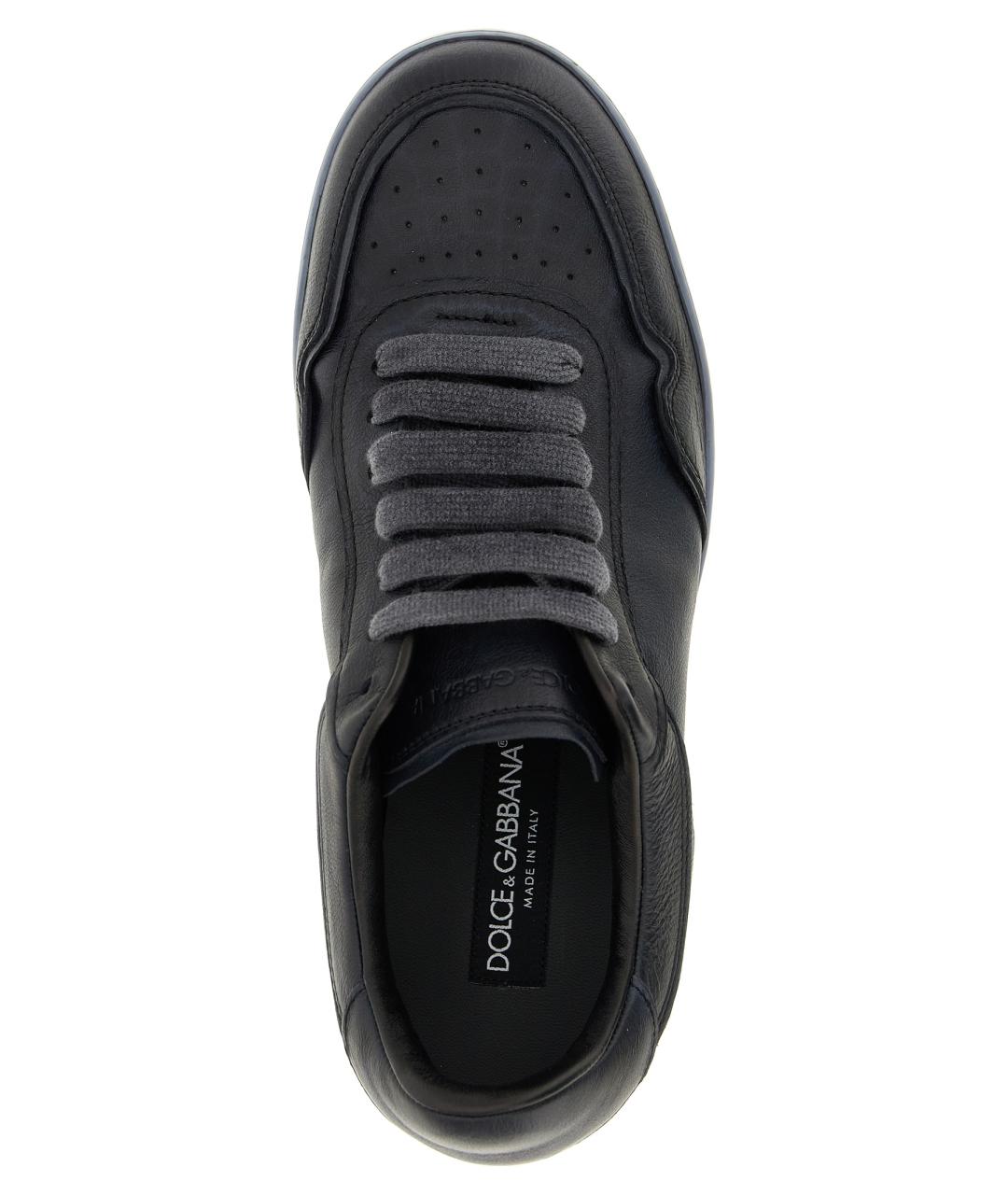 DOLCE&GABBANA Черные кожаные низкие кроссовки / кеды, фото 5