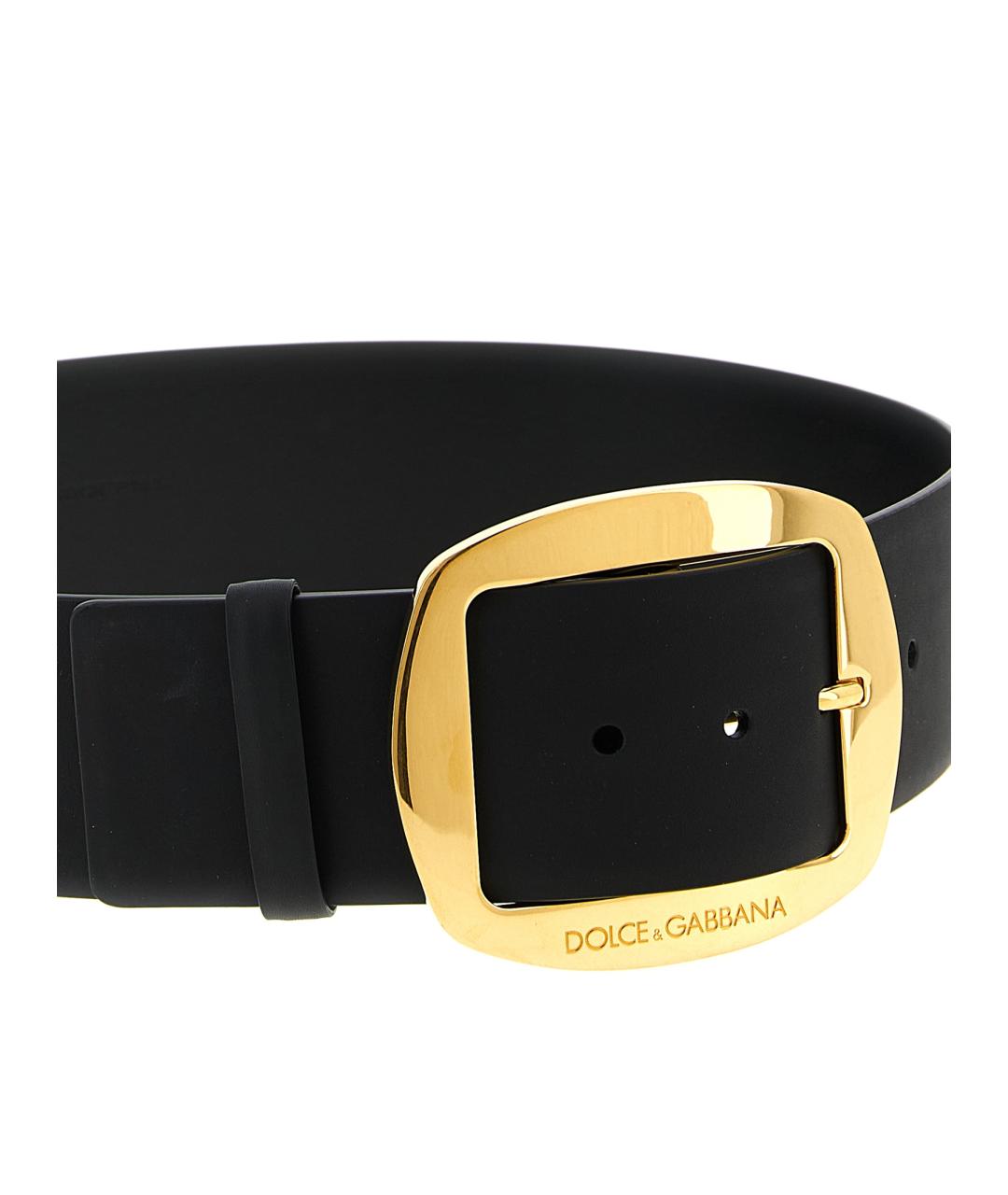 DOLCE&GABBANA Черный кожаный ремень, фото 3