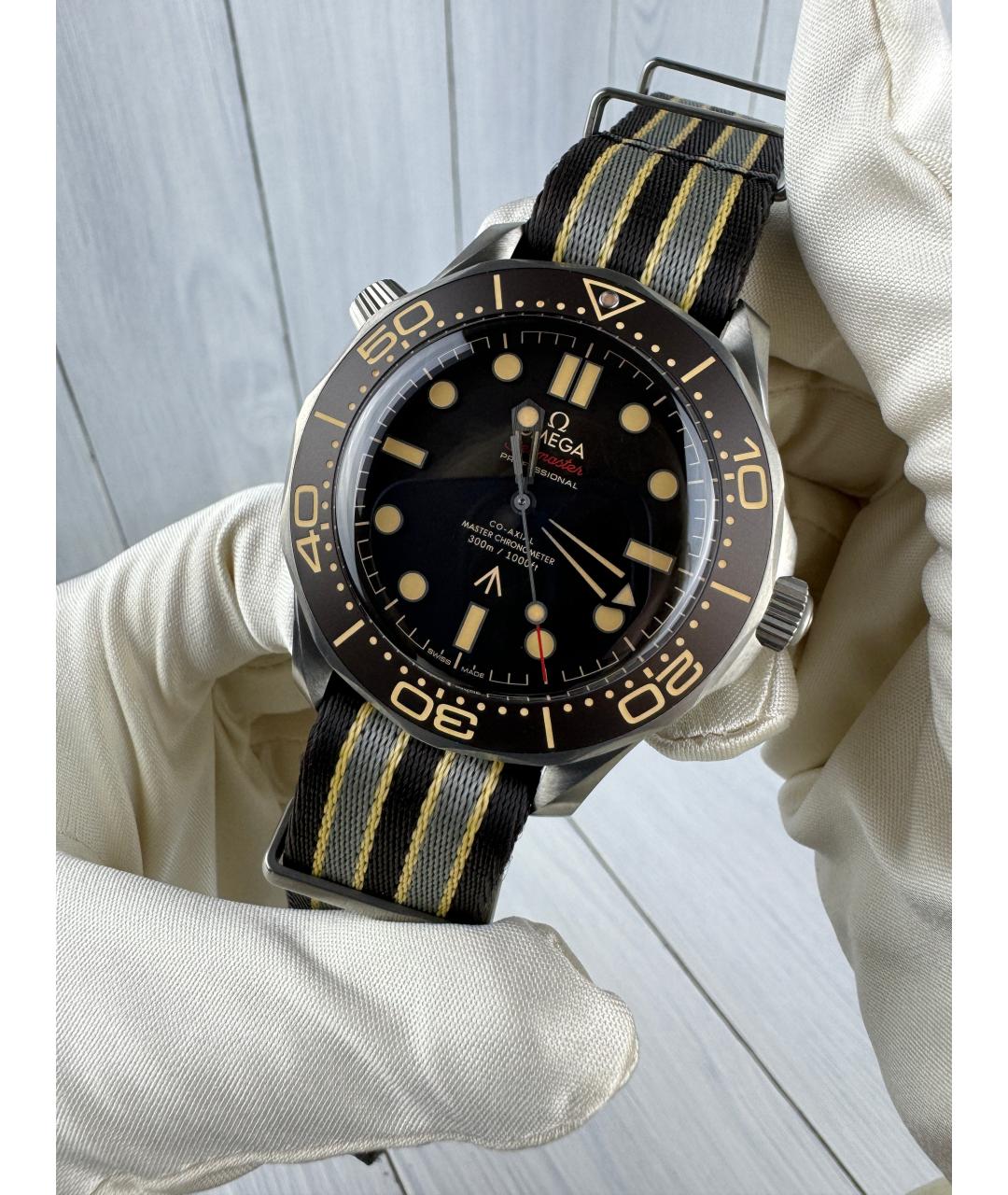 OMEGA Черные часы, фото 4