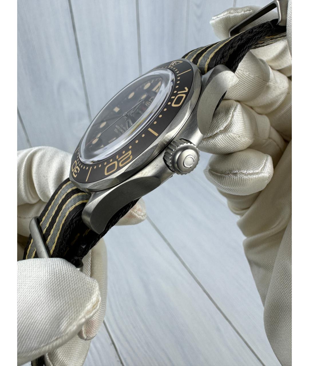 OMEGA Черные часы, фото 6