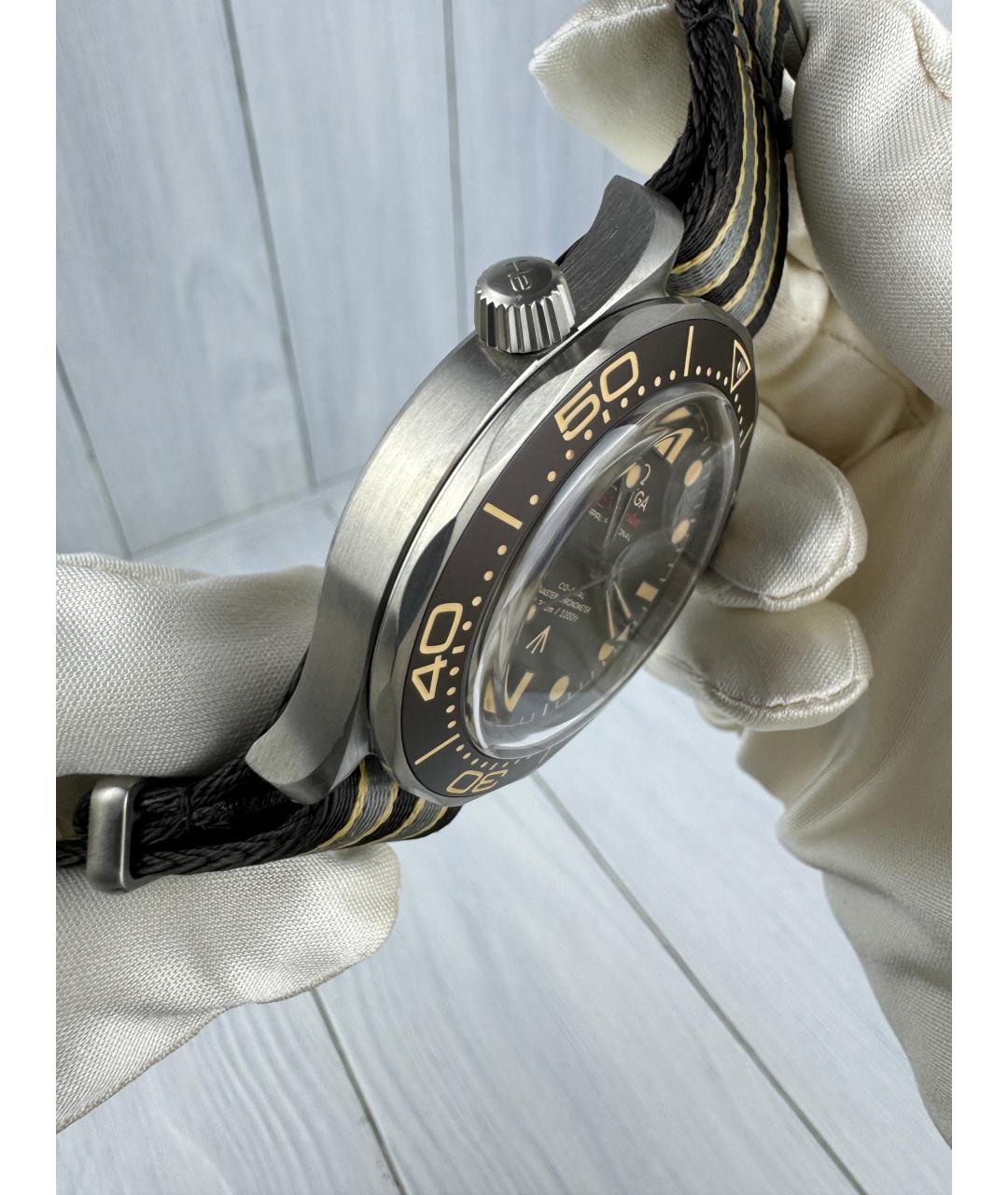 OMEGA Черные часы, фото 7