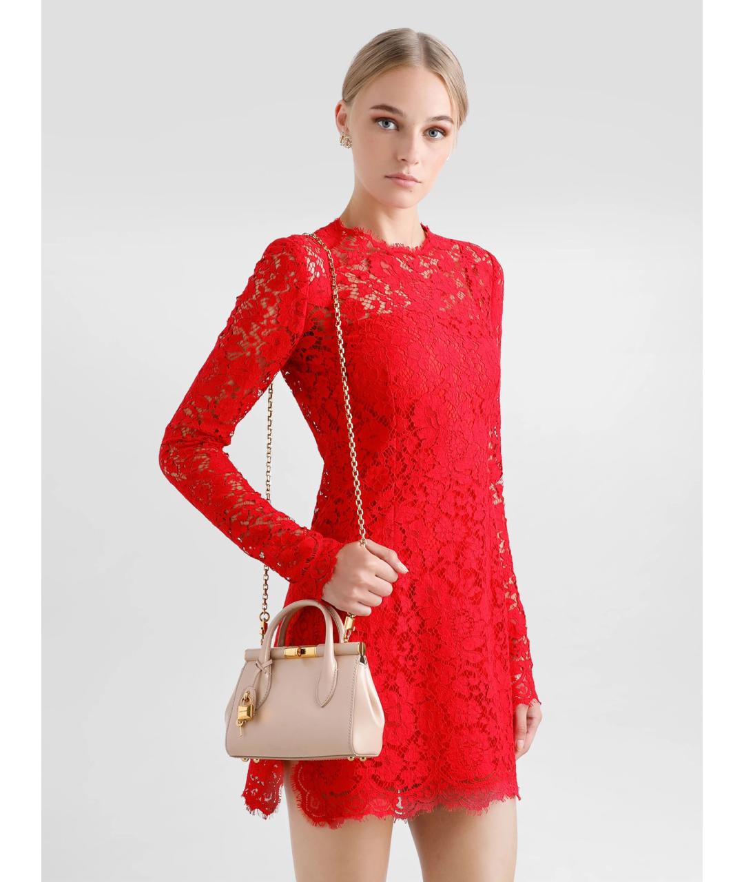 DOLCE&GABBANA Бежевая кожаная сумка тоут, фото 2