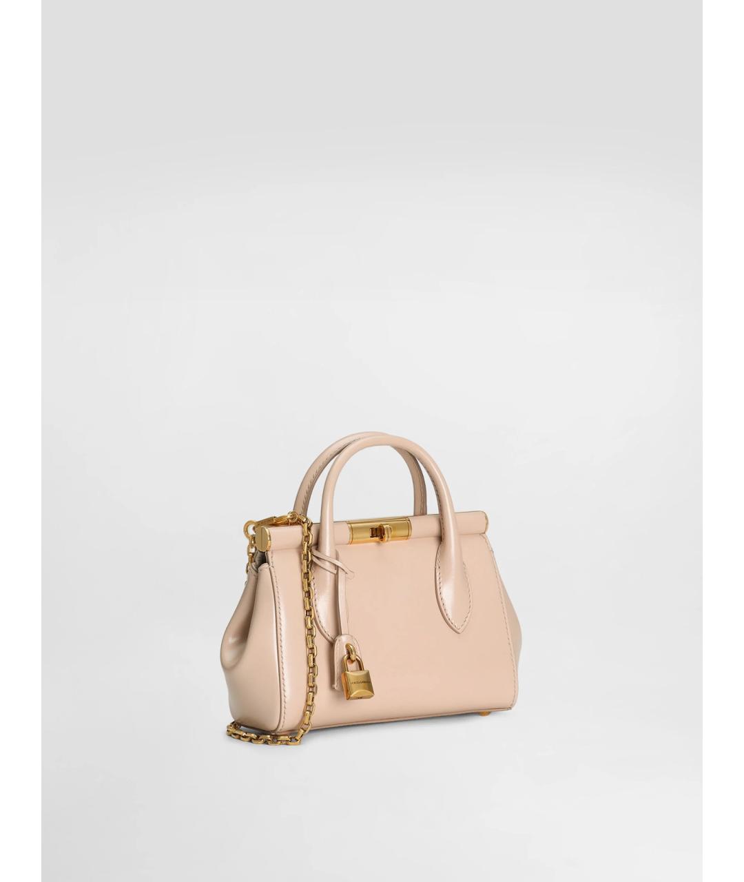 DOLCE&GABBANA Бежевая кожаная сумка тоут, фото 3