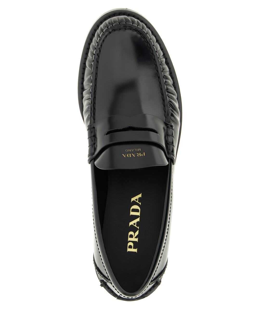 PRADA Черные кожаные лоферы, фото 4
