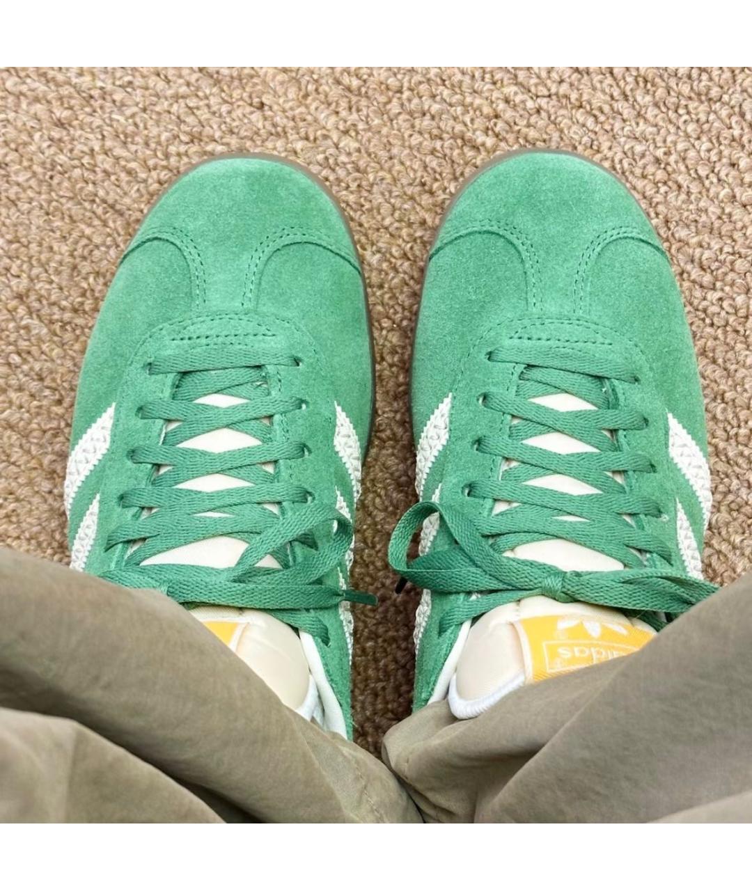 ADIDAS Зеленые замшевые кроссовки, фото 4