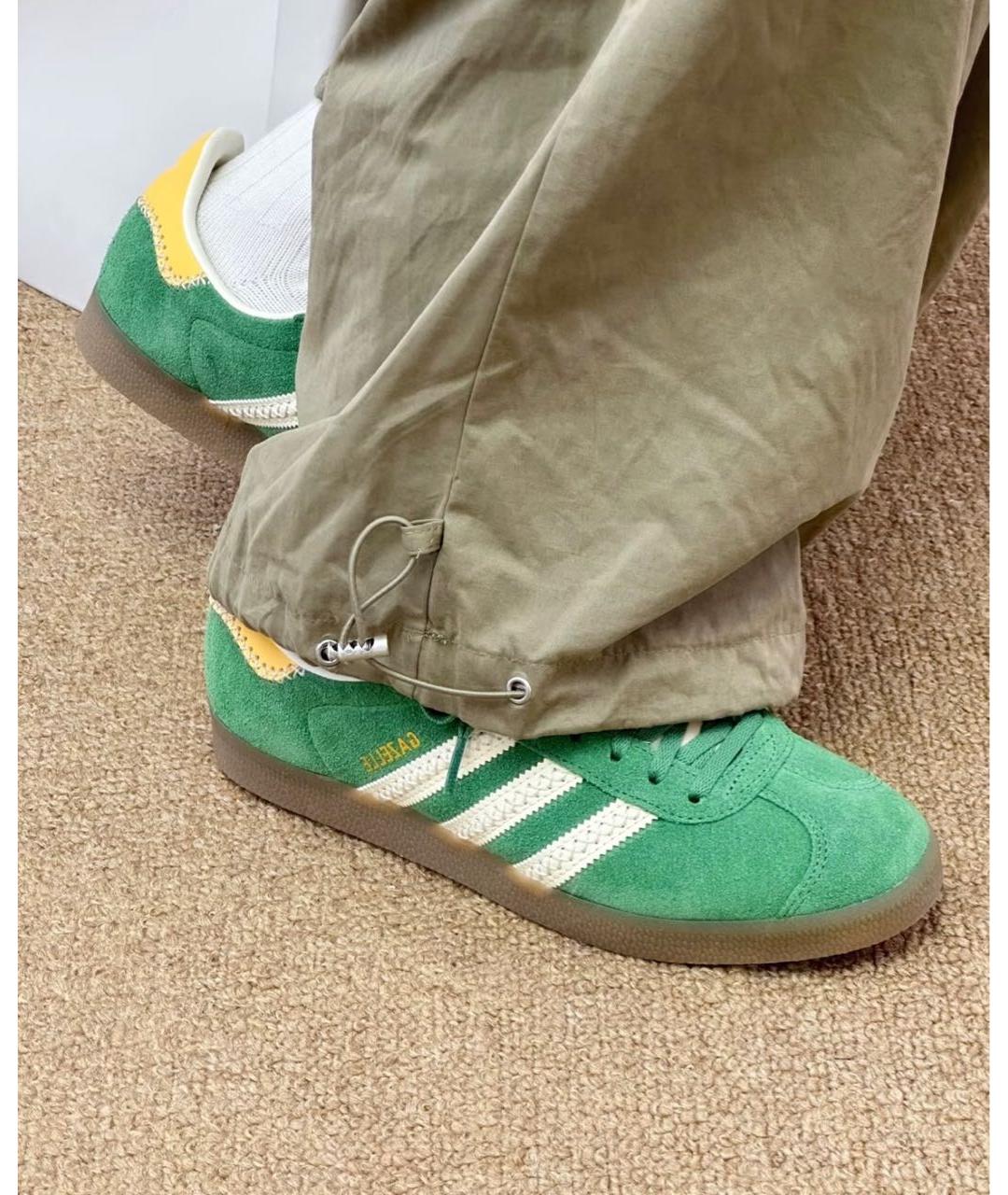 ADIDAS Зеленые замшевые кроссовки, фото 3