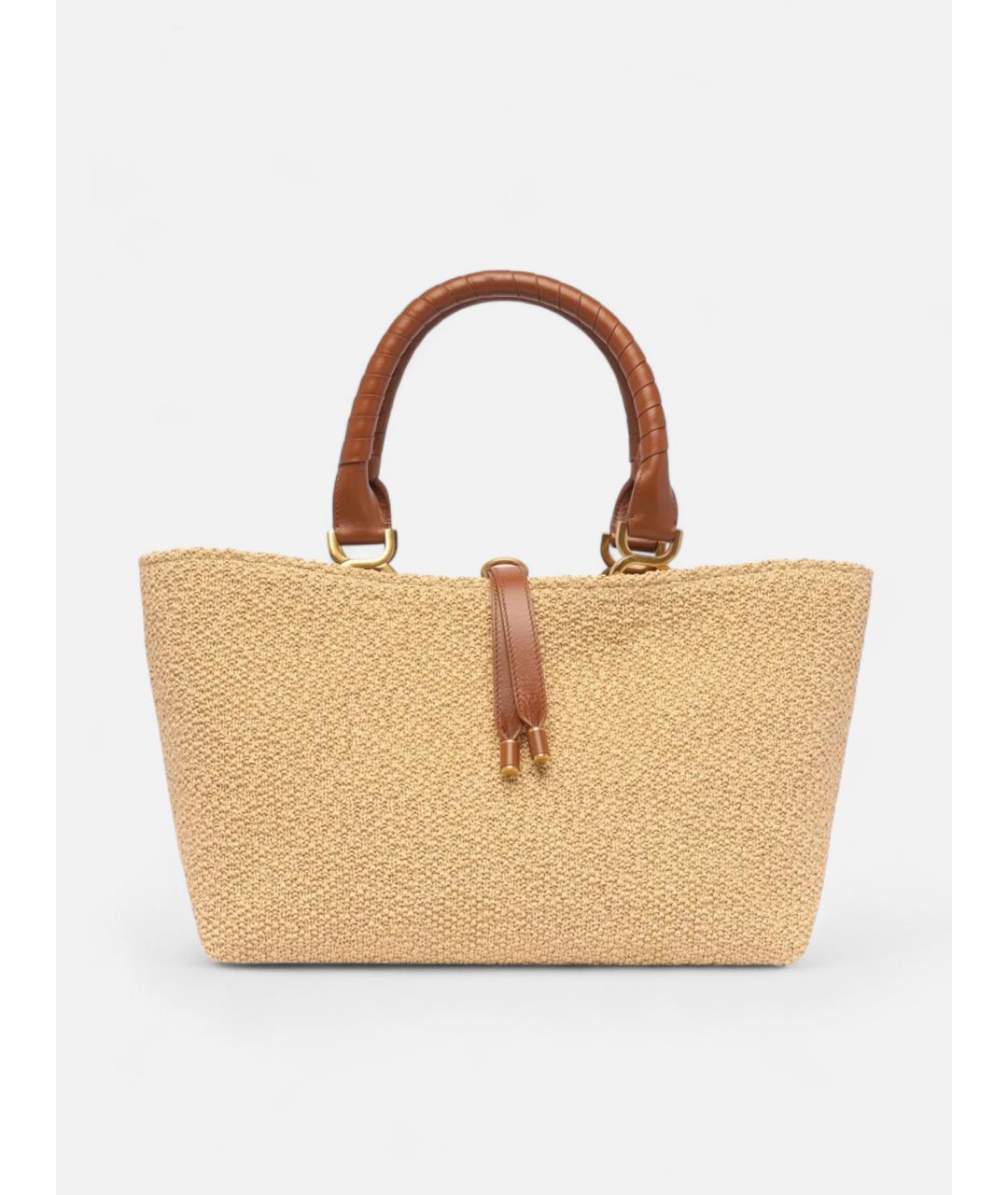 CHLOE Бежевая тканевая сумка тоут, фото 4