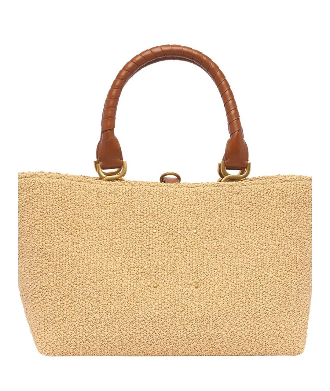CHLOE Бежевая тканевая сумка тоут, фото 3