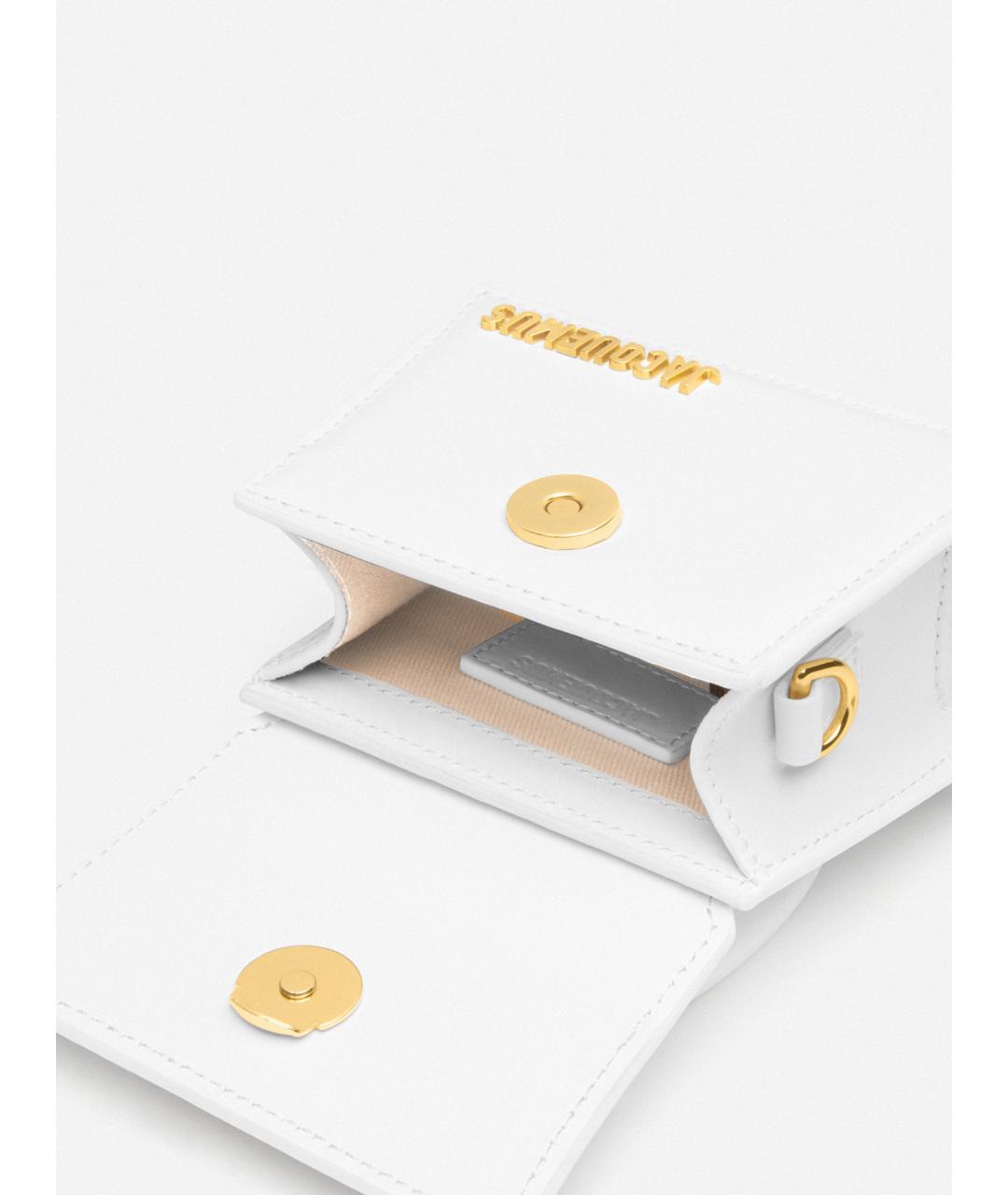 JACQUEMUS Белая кожаная сумка с короткими ручками, фото 6