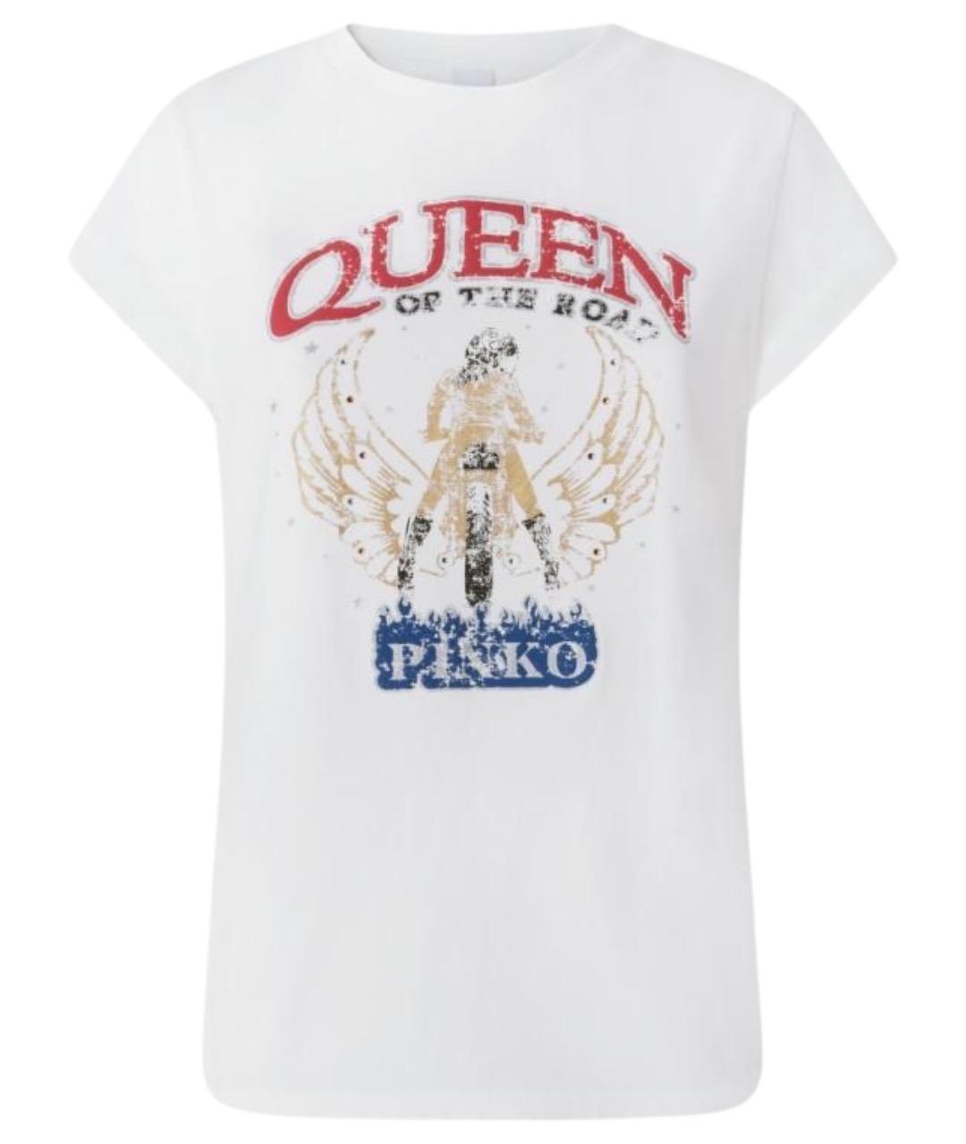 PINKO Белая хлопковая футболка, фото 1