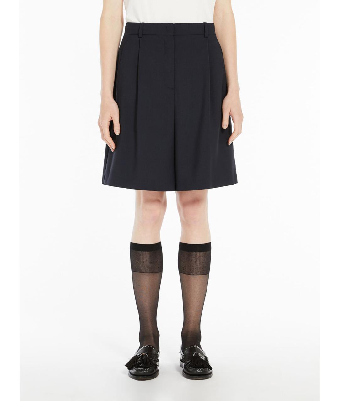 WEEKEND MAX MARA Черные шерстяные шорты, фото 2