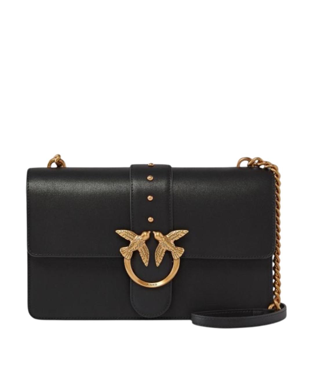 PINKO Черная кожаная сумка через плечо, фото 1