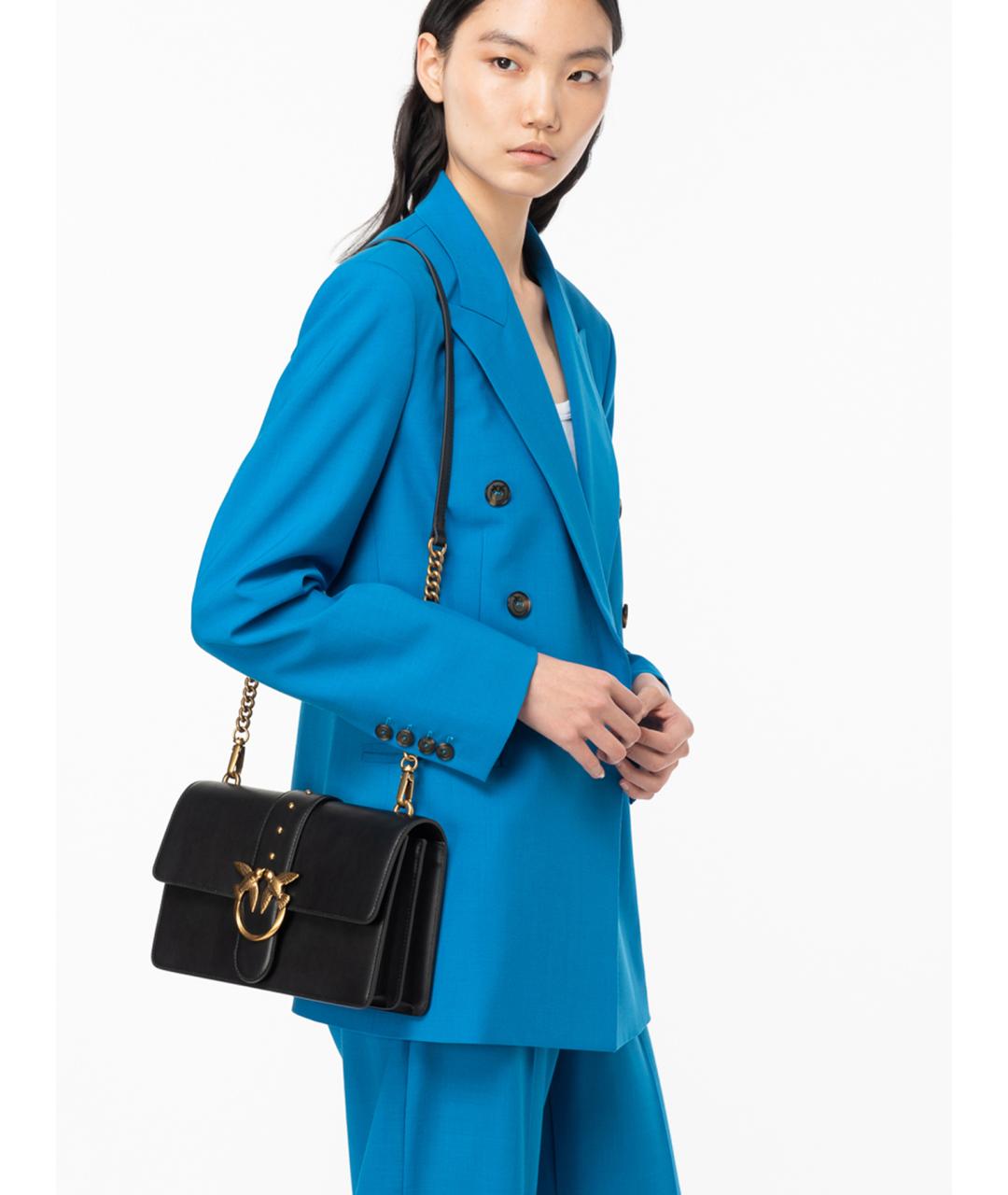 PINKO Черная кожаная сумка через плечо, фото 8