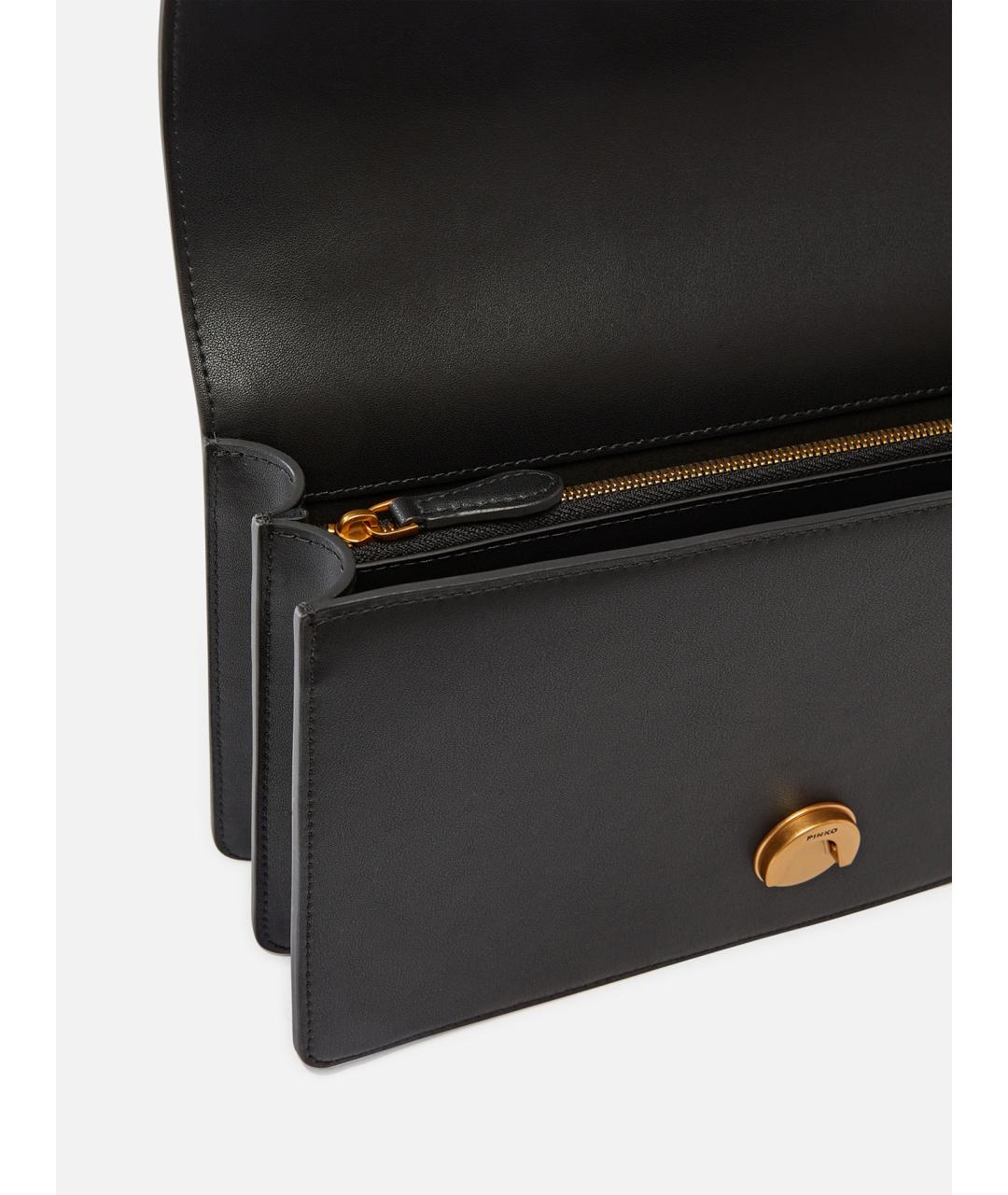 PINKO Черная кожаная сумка через плечо, фото 5