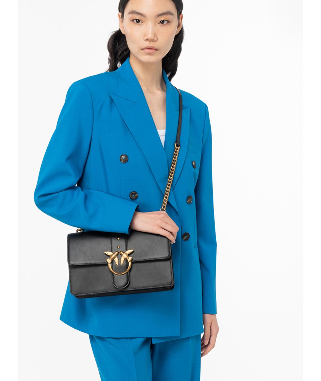 PINKO Черная кожаная сумка через плечо, фото 2