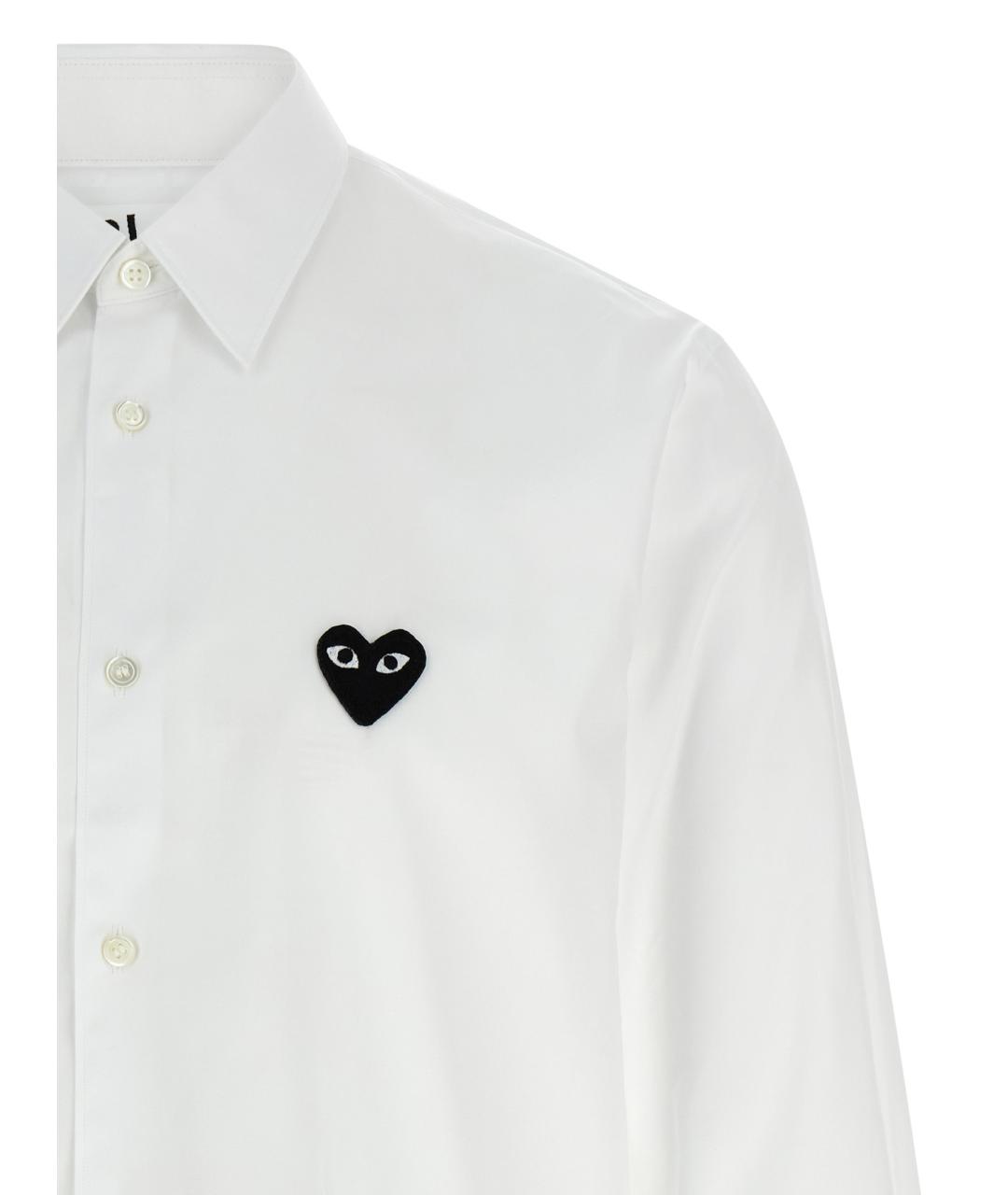 COMME DES GARÇONS PLAY Белая хлопковая кэжуал рубашка, фото 3