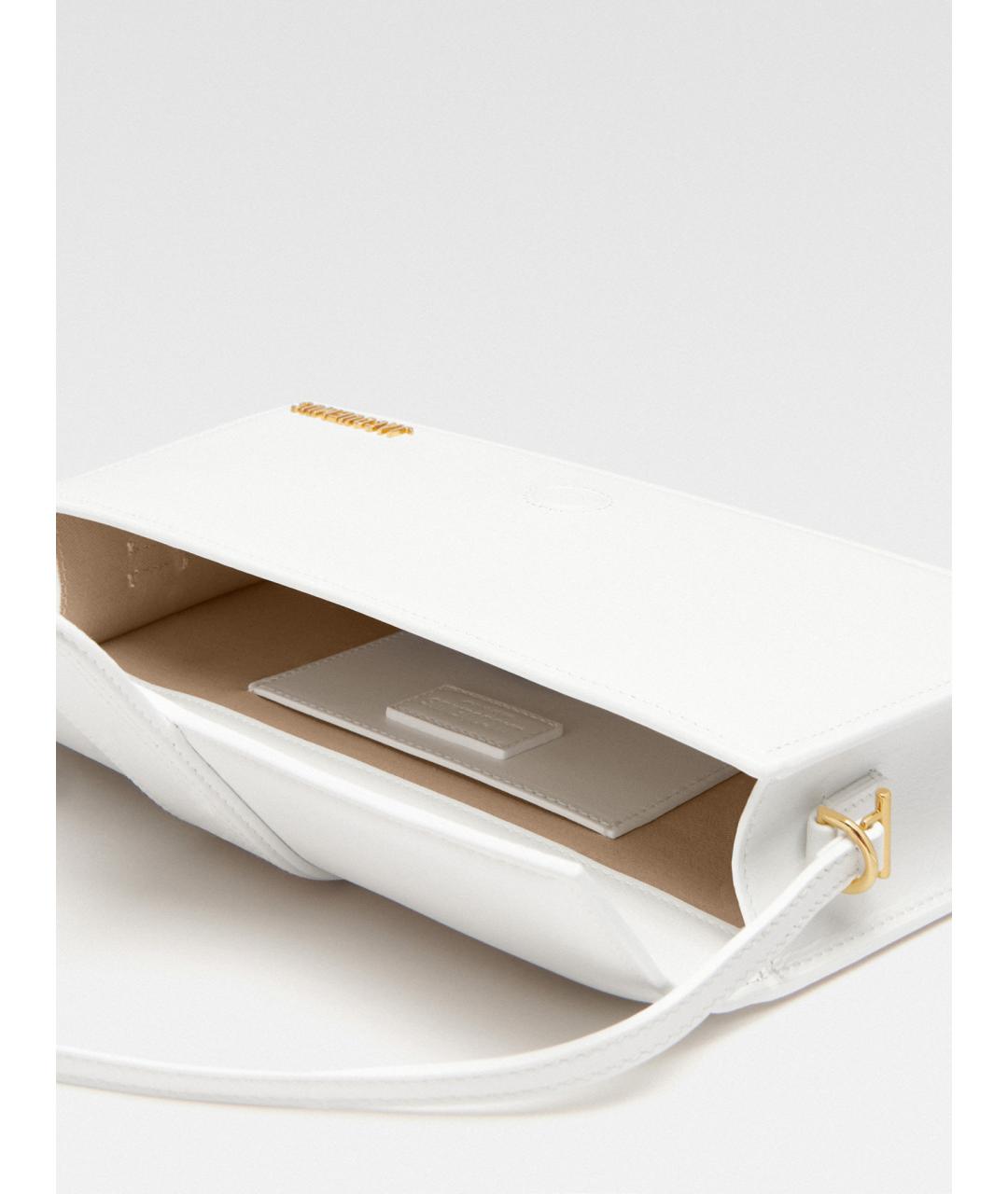 JACQUEMUS Белая кожаная сумка через плечо, фото 6