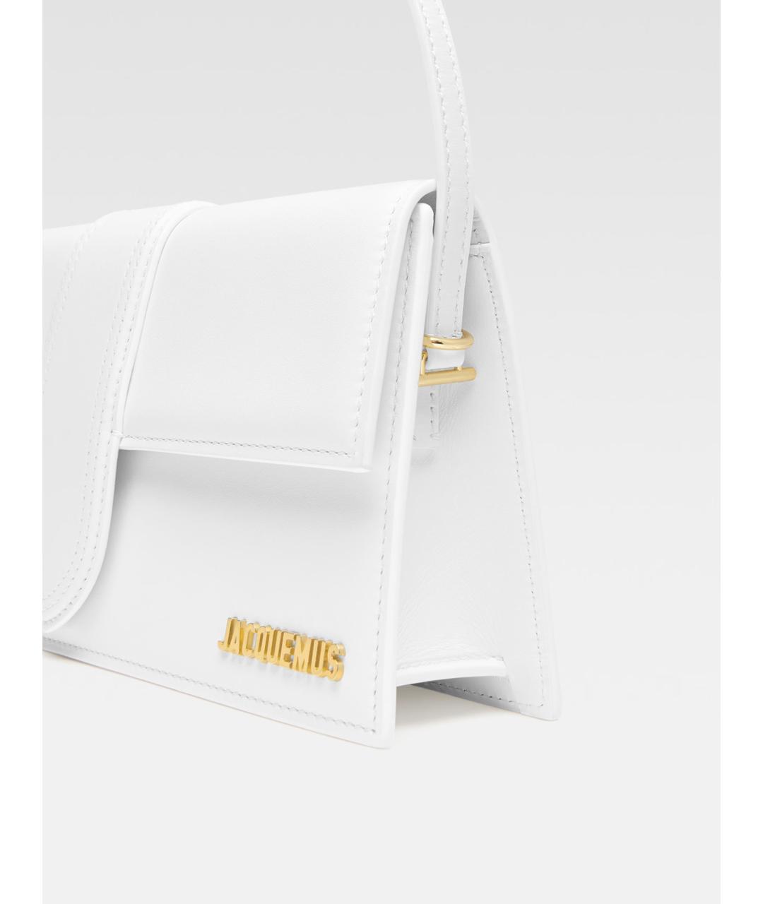 JACQUEMUS Белая кожаная сумка через плечо, фото 5