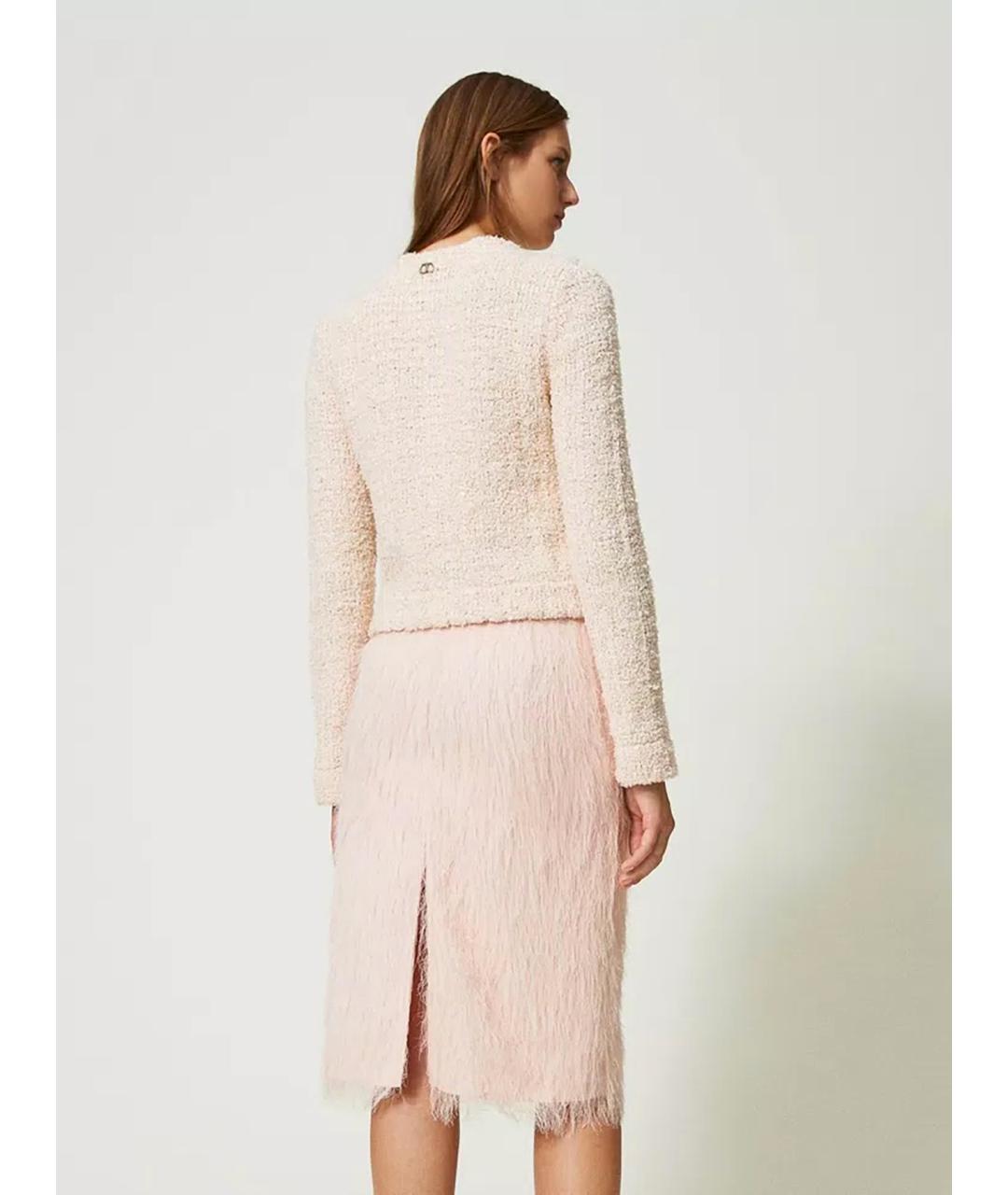 TWIN-SET Розовая полиэстеровая юбка миди, фото 6