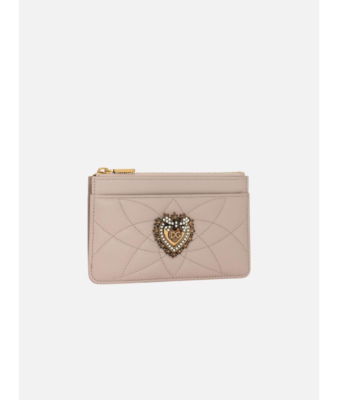 DOLCE&GABBANA Розовый кожаный кардхолдер, фото 2