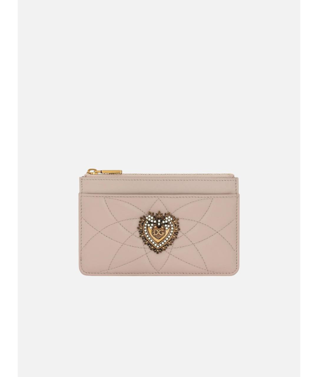 DOLCE&GABBANA Розовый кожаный кардхолдер, фото 4