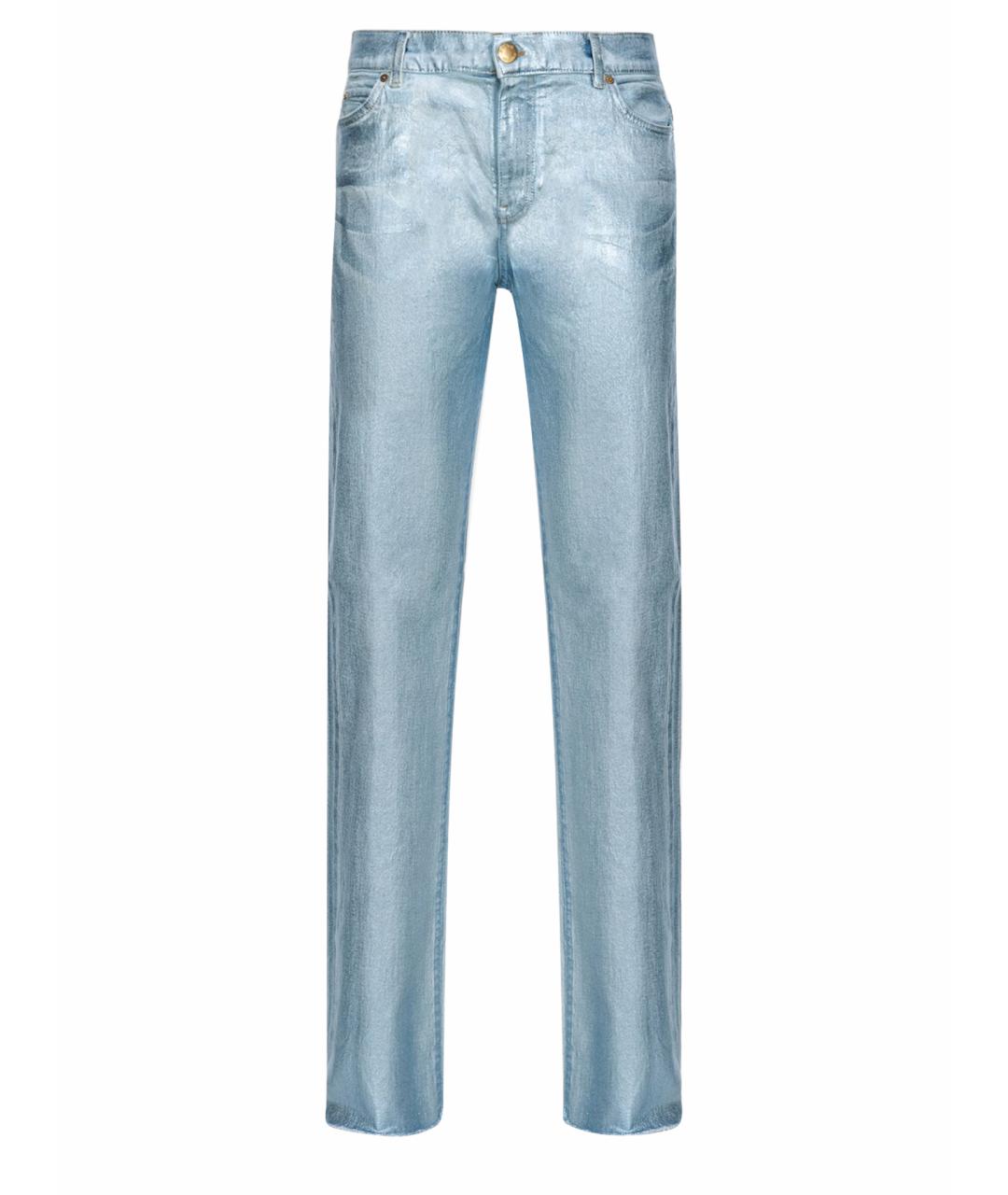 PINKO Голубые хлопковые прямые джинсы, фото 1