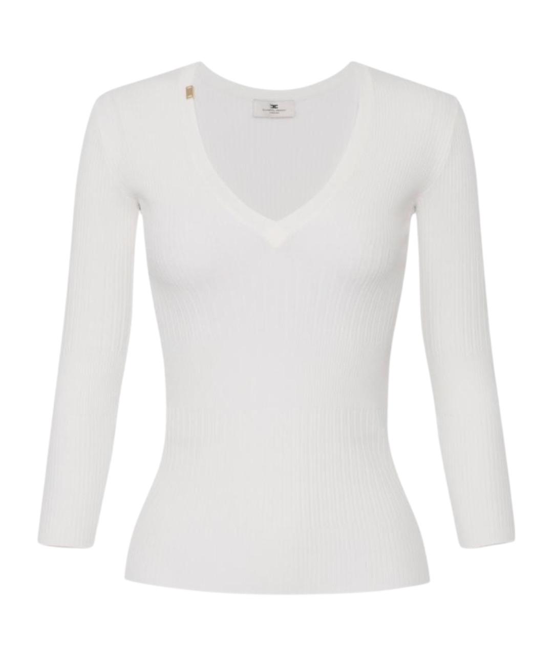 ELISABETTA FRANCHI Белый вискозный джемпер / свитер, фото 1