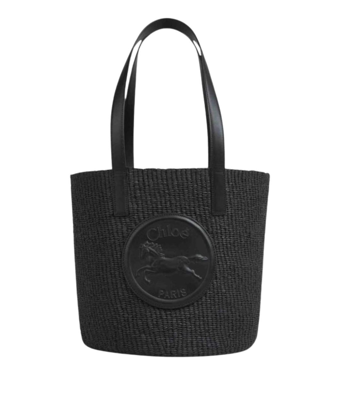 CHLOE Черная пелетеная сумка тоут, фото 1