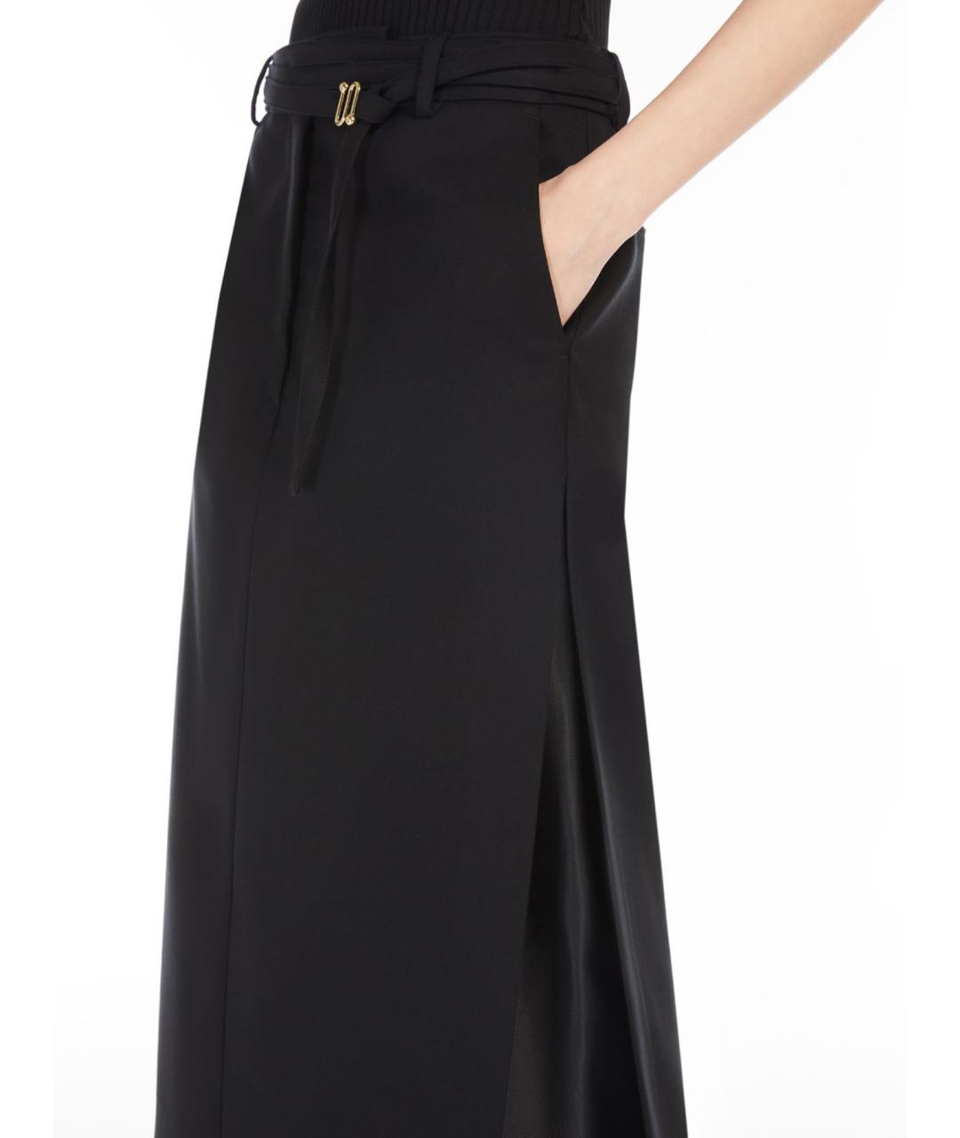 SPORTMAX Черная хлопковая юбка миди, фото 3