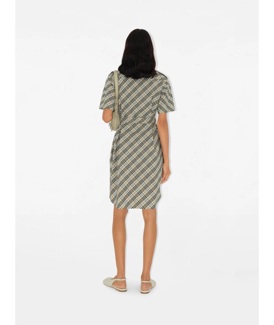 BURBERRY Мульти хлопковое повседневное платье, фото 4