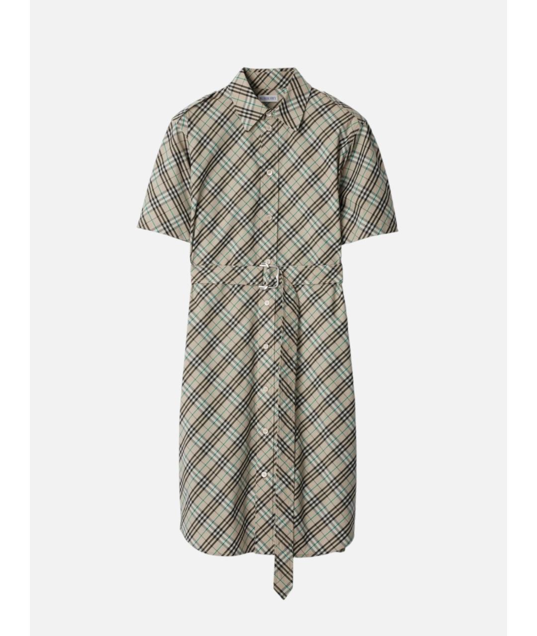 BURBERRY Мульти хлопковое повседневное платье, фото 6
