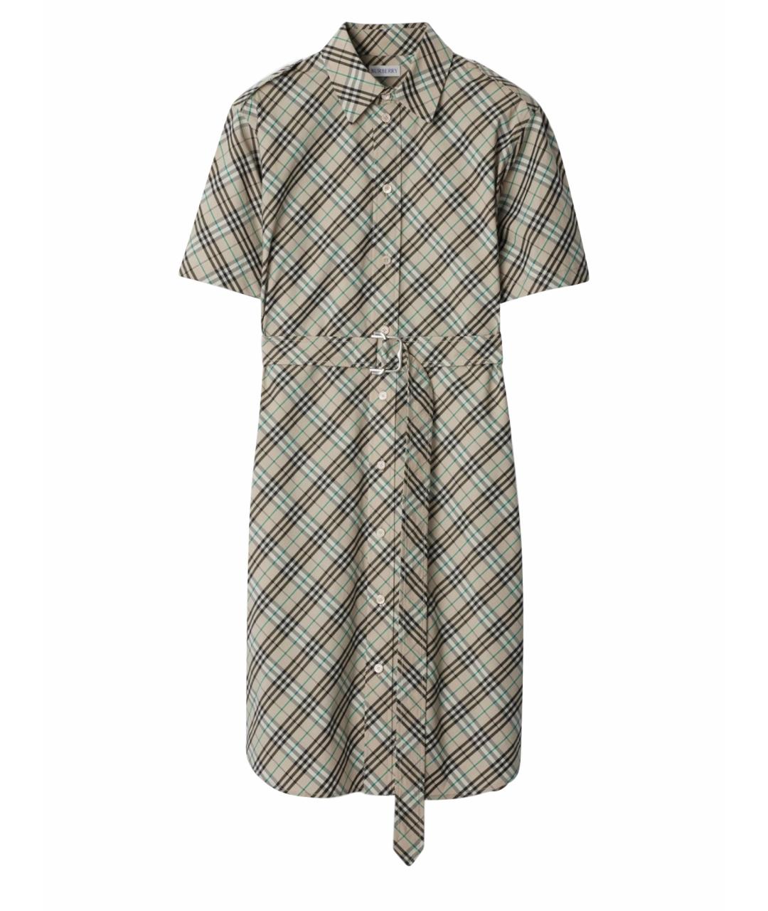 BURBERRY Мульти хлопковое повседневное платье, фото 1