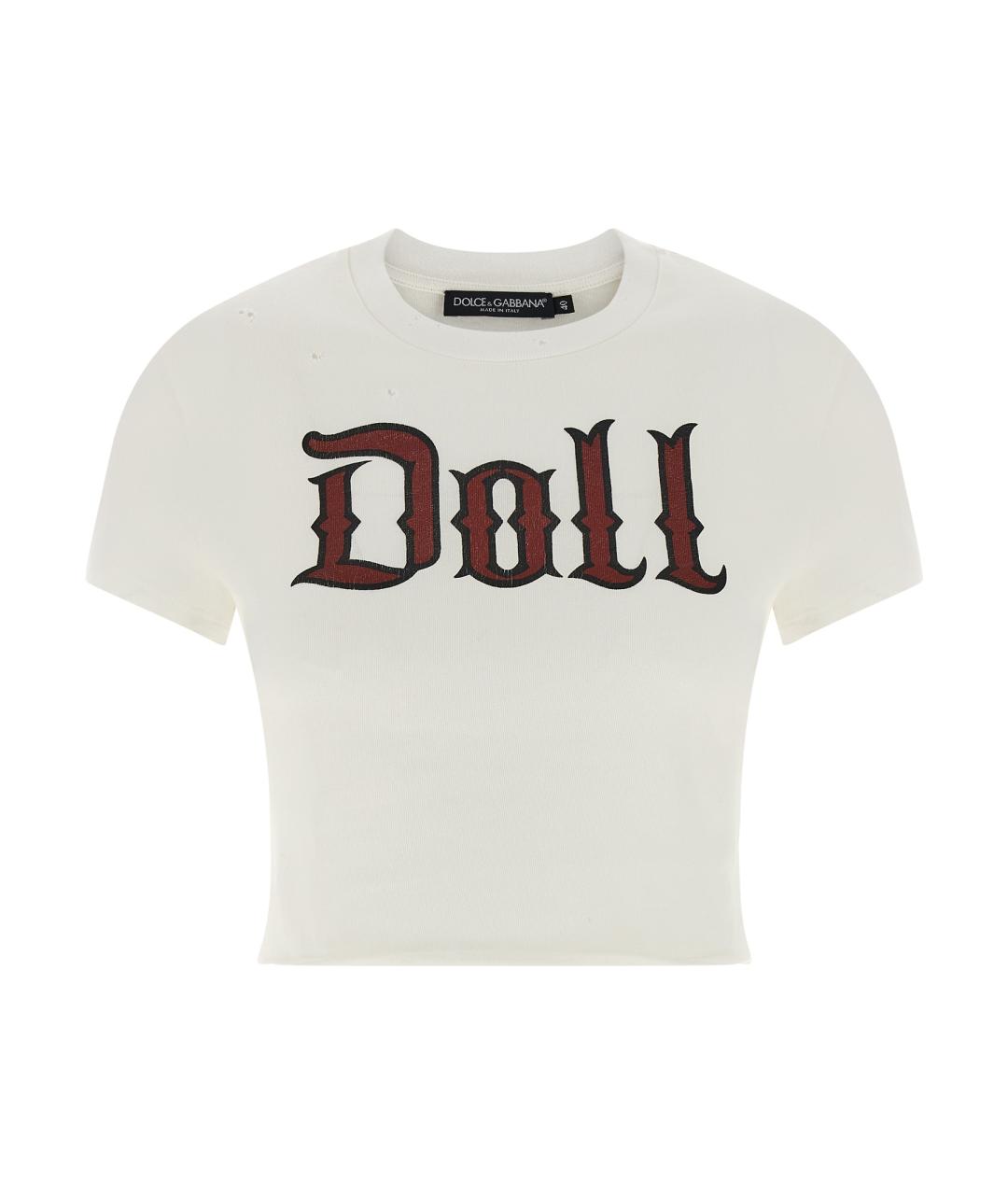 DOLCE&GABBANA Белая хлопковая футболка, фото 1