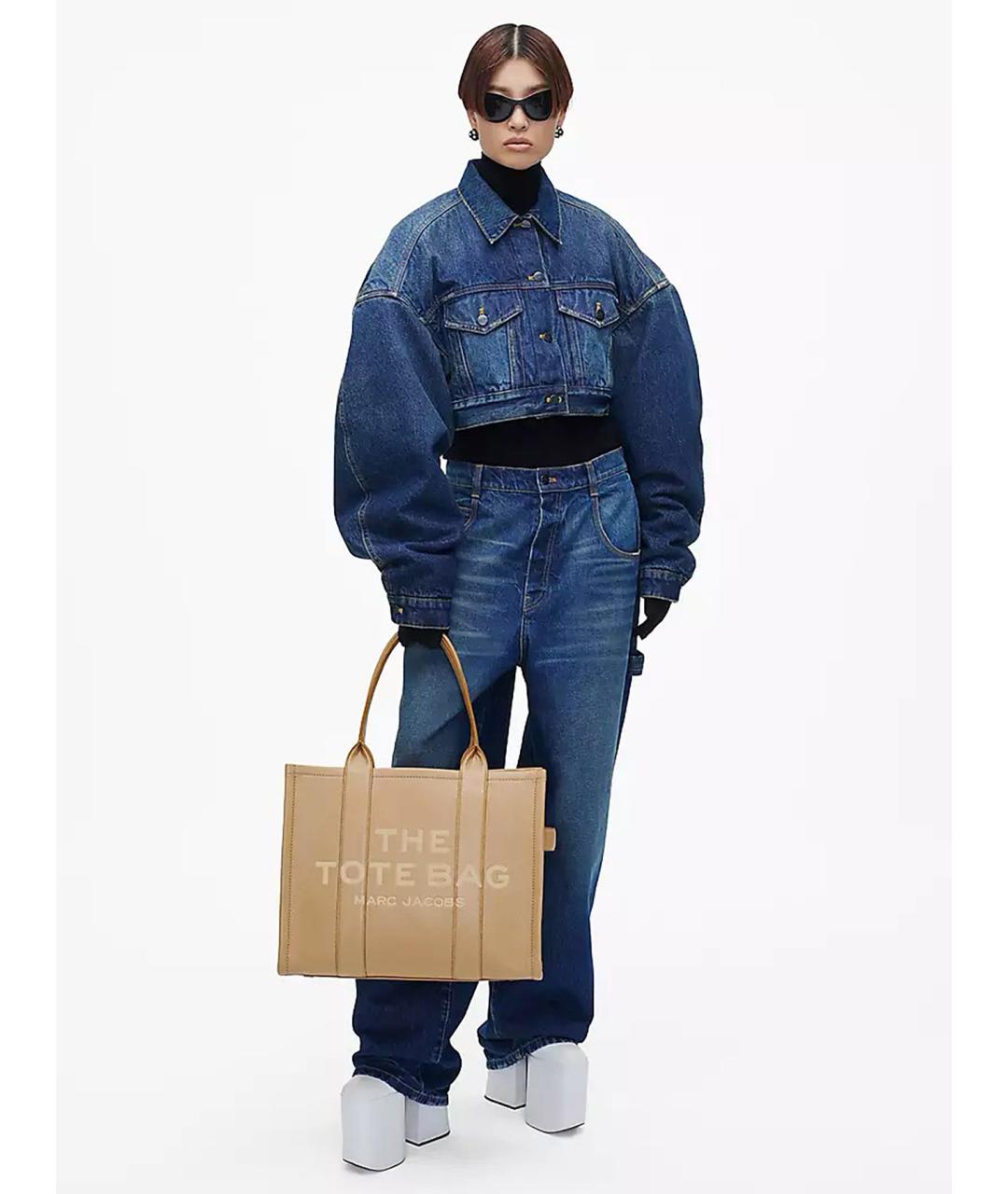 MARC JACOBS Бежевая кожаная сумка тоут, фото 6