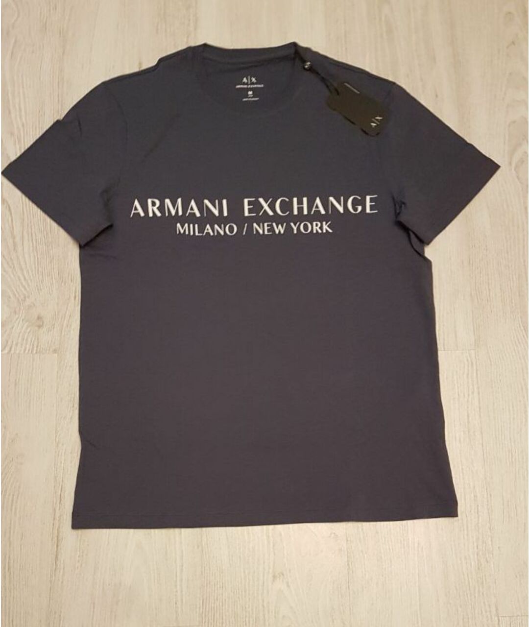 ARMANI EXCHANGE Синяя хлопковая футболка, фото 2