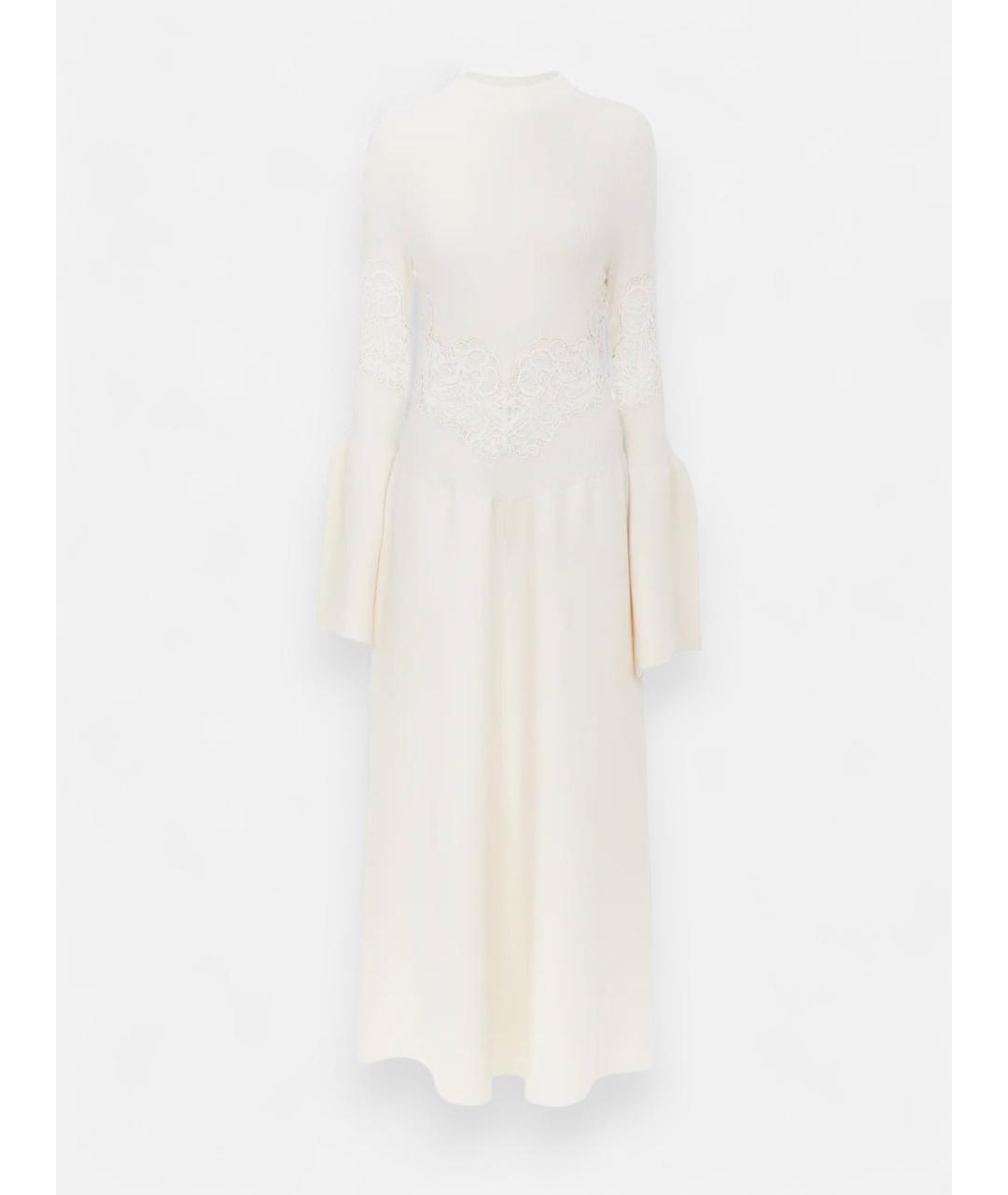 CHLOE Белое шерстяное повседневное платье, фото 5